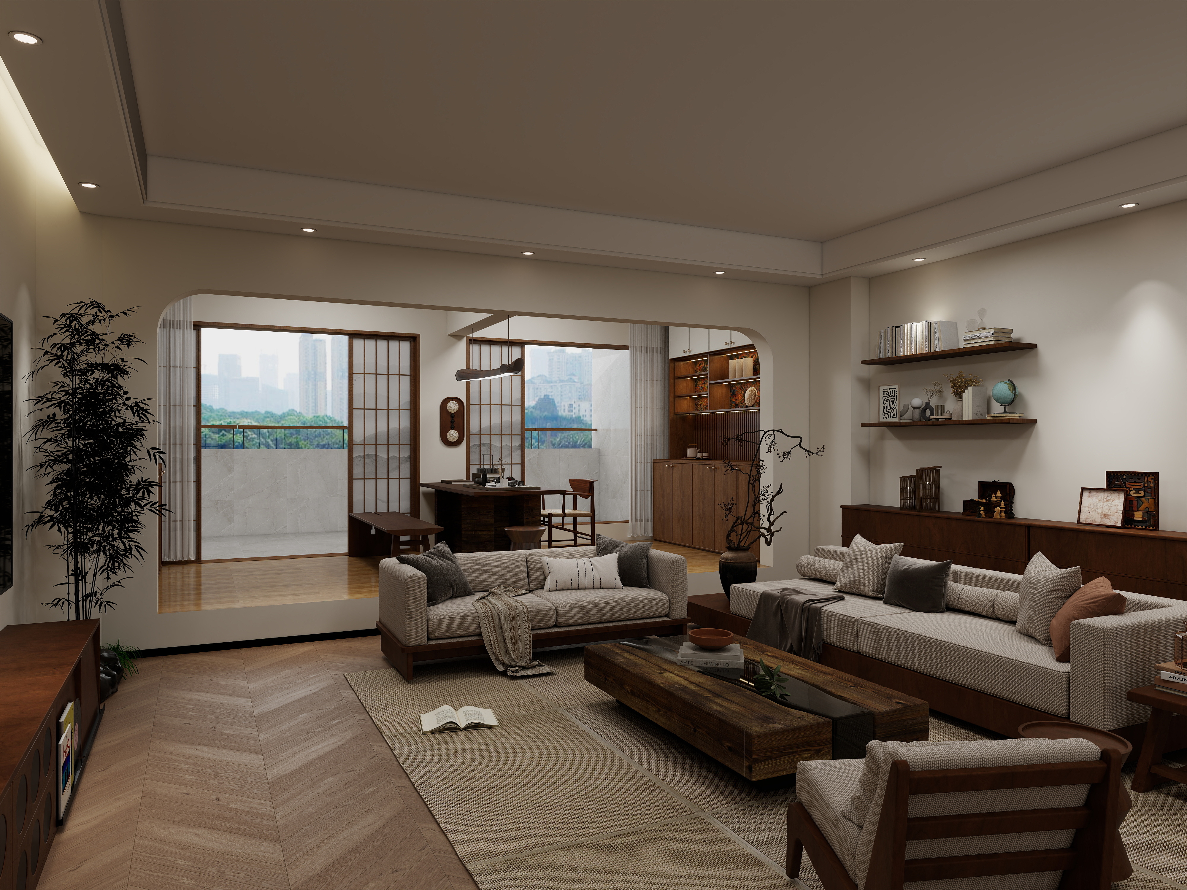 南宁市西乡塘区大商汇B馆1楼 B1-147-中古风深胡桃-装修设计方案