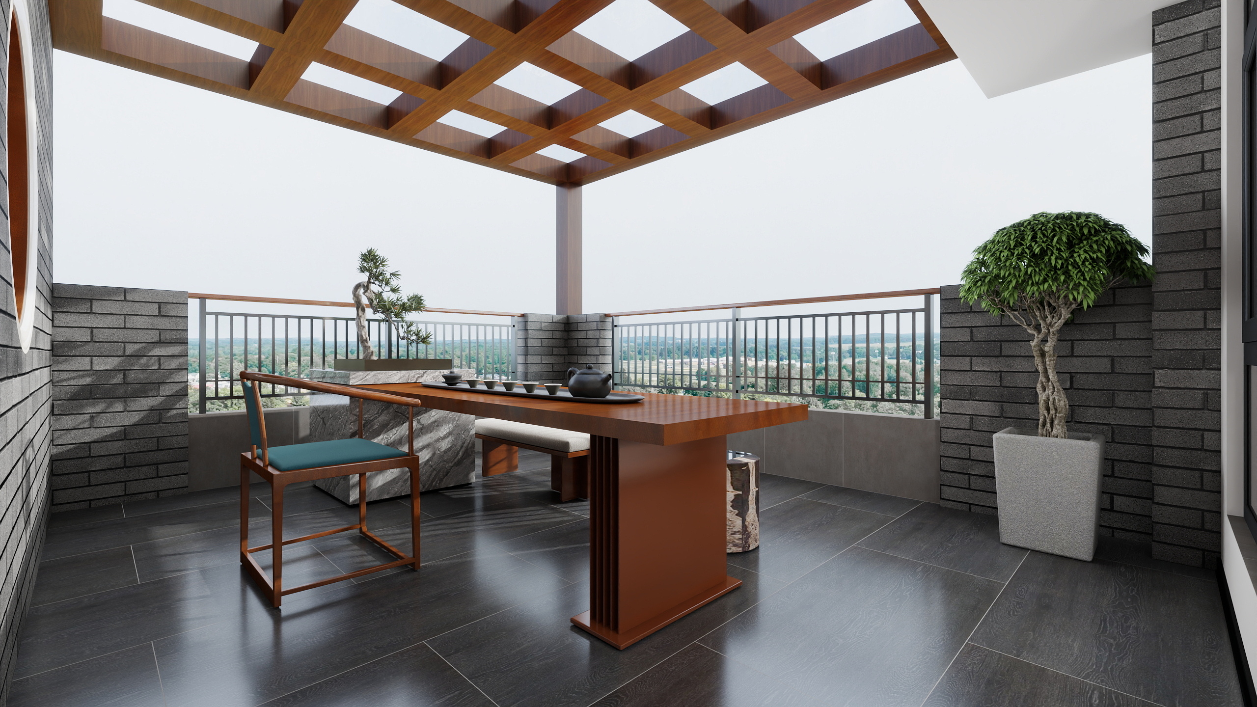 神马云在线-河赕古道桃源居364㎡1+3别墅装修效果图