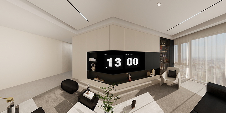 朴合设计-吾乡吾乡 401黑白灰极简-装修设计方案