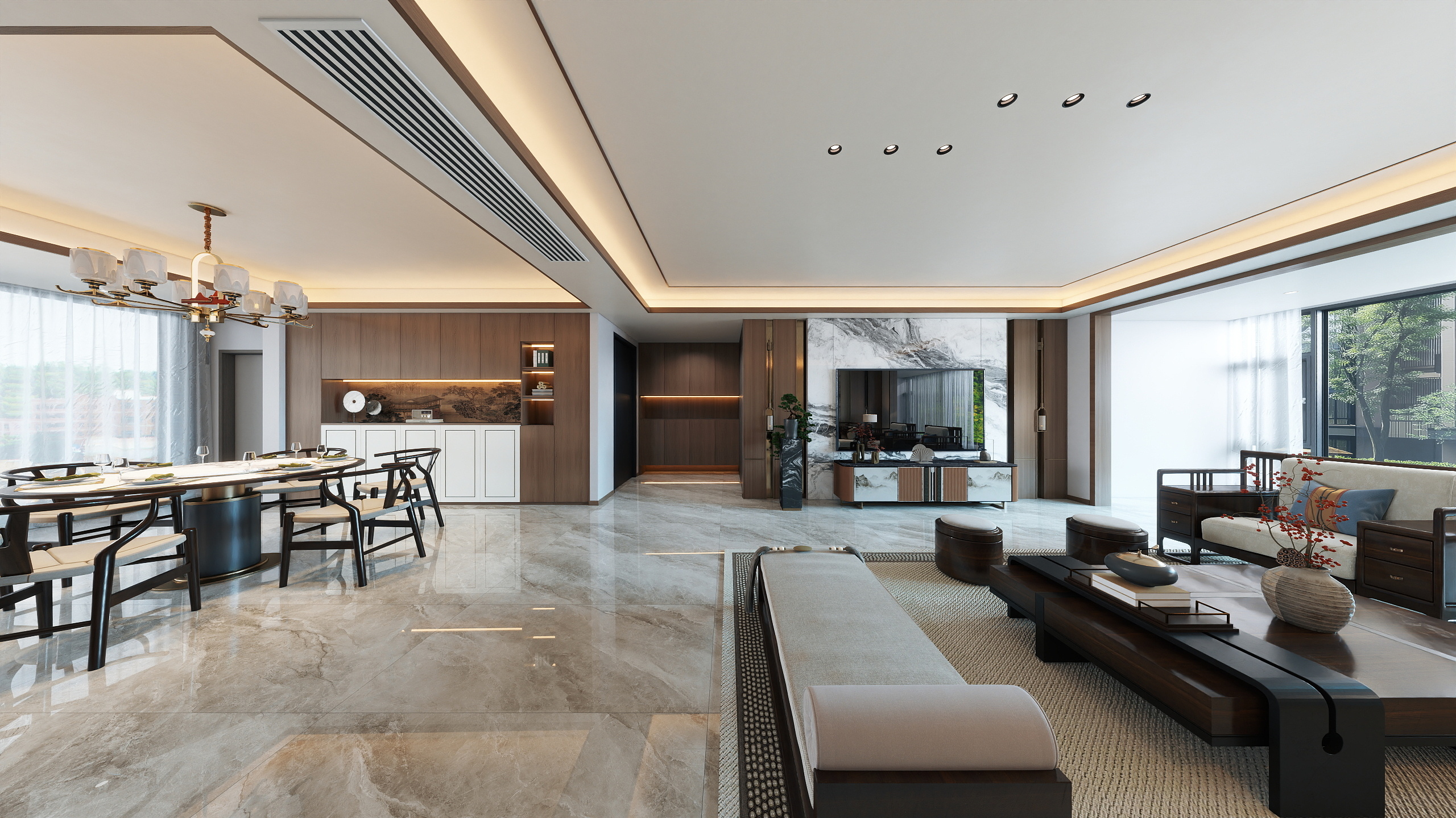 宋芹吟-270平大平层新中式-装修设计方案