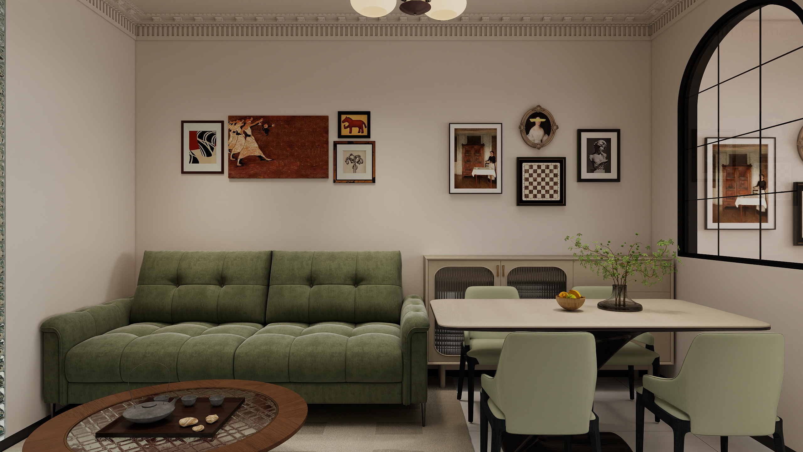 李青越-79平方法式风格三居室 装修效果图