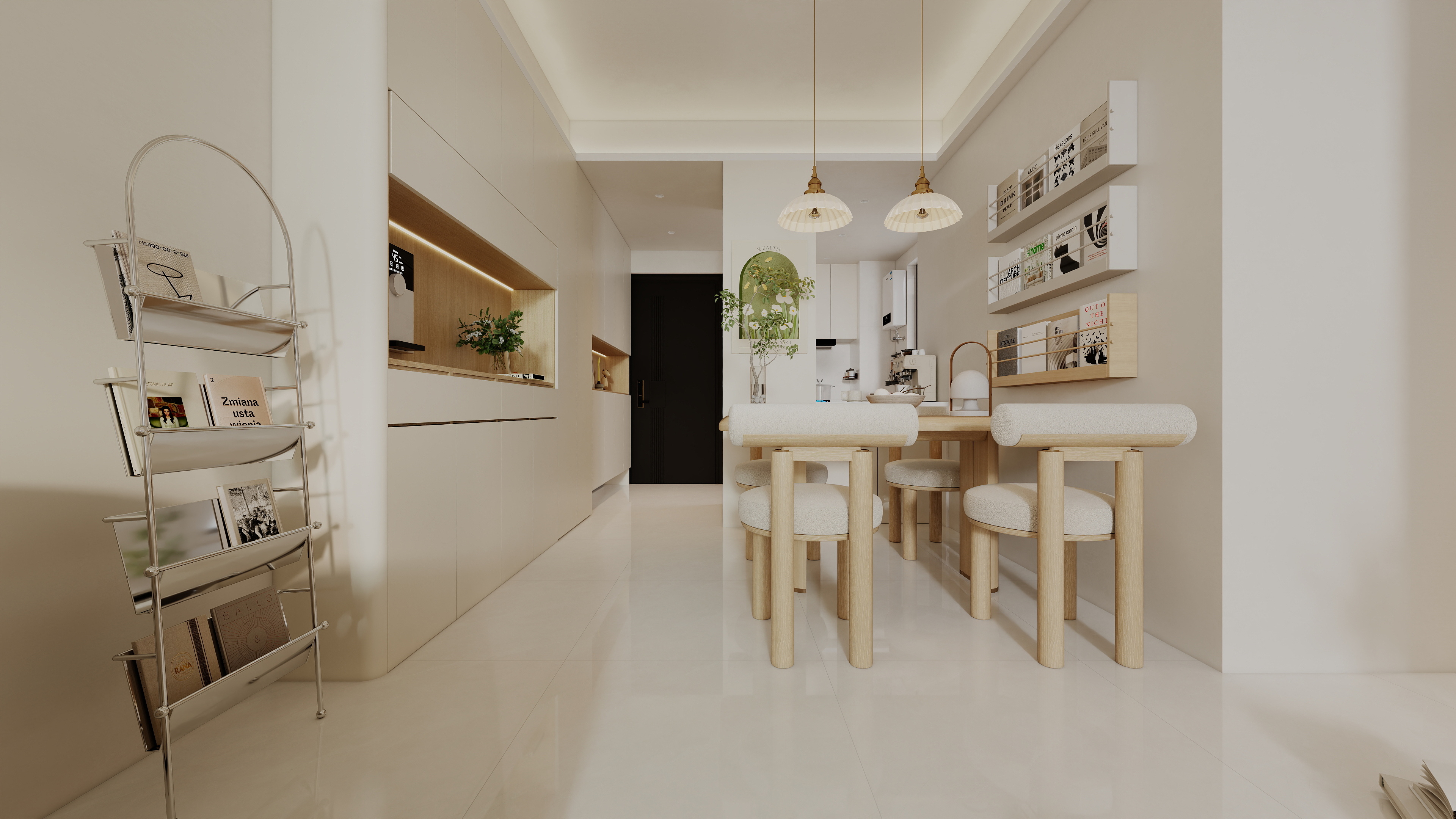 至简名设-文稳康-《盛邦香颂》100平奶油原木|二居室装修效果图