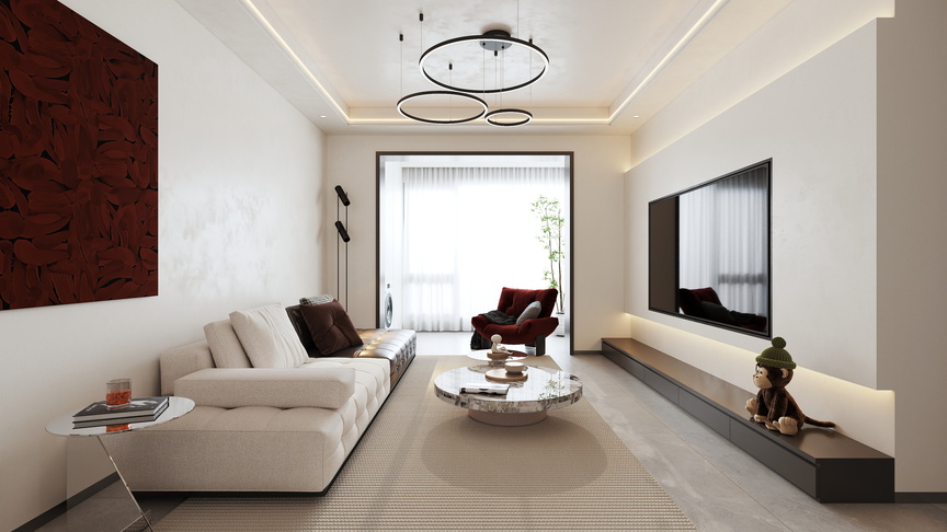 星空设计工作室Design-现代简约113㎡3室装修效果图