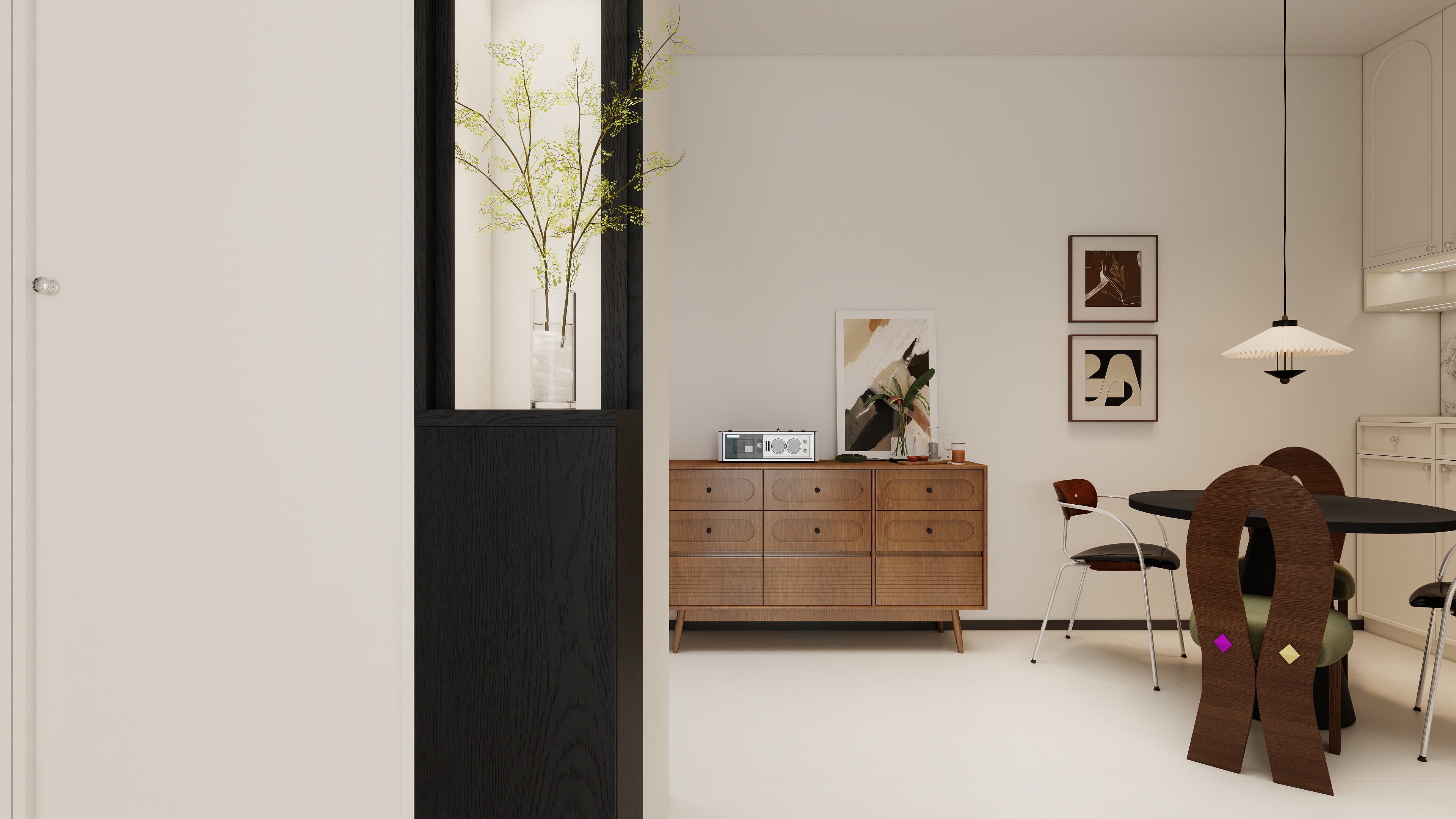 设计师丨周茉-四季花城三室简约中古混搭-装修设计方案