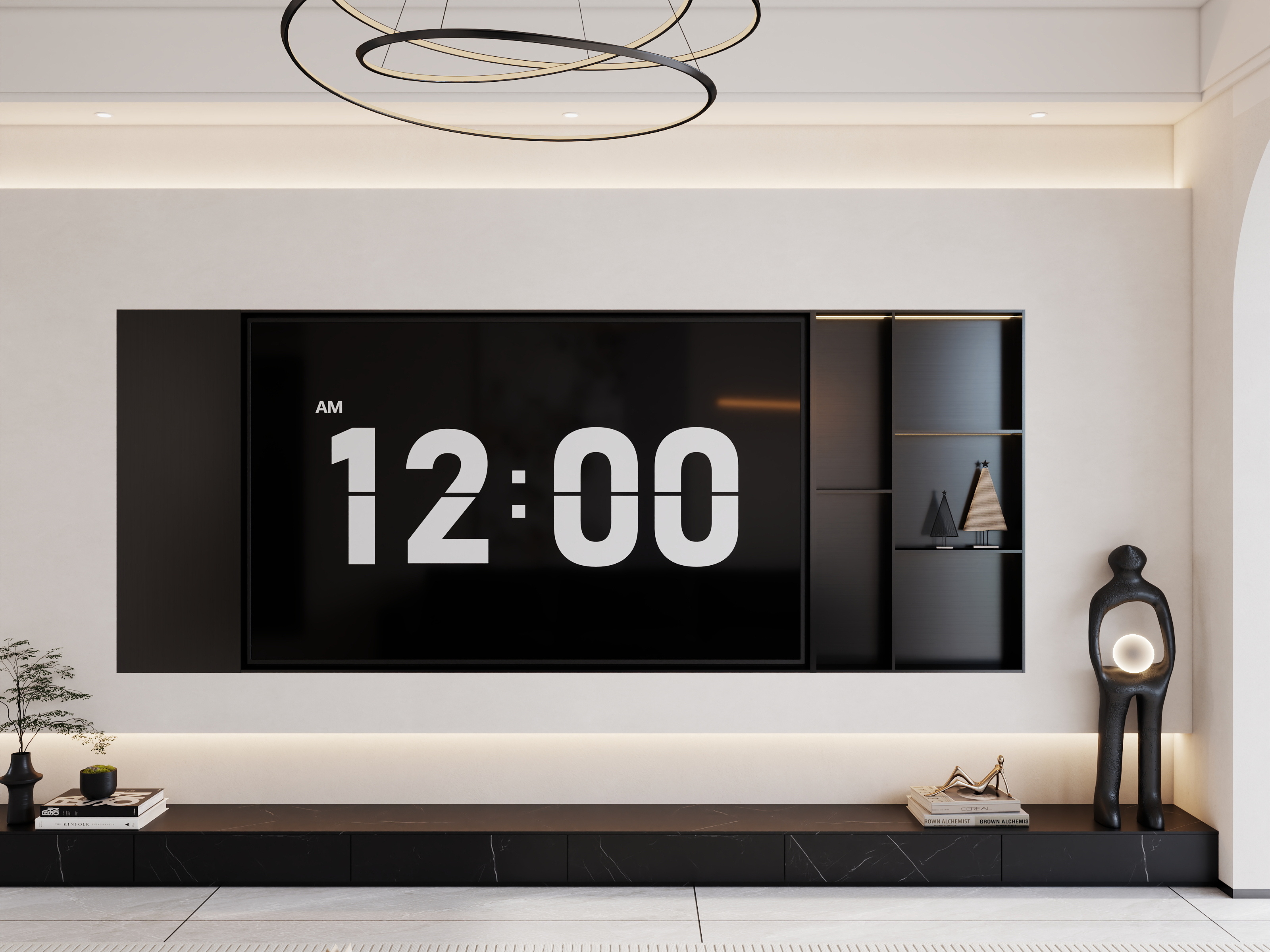 吴爽-146方现代风格三居室装修效果图