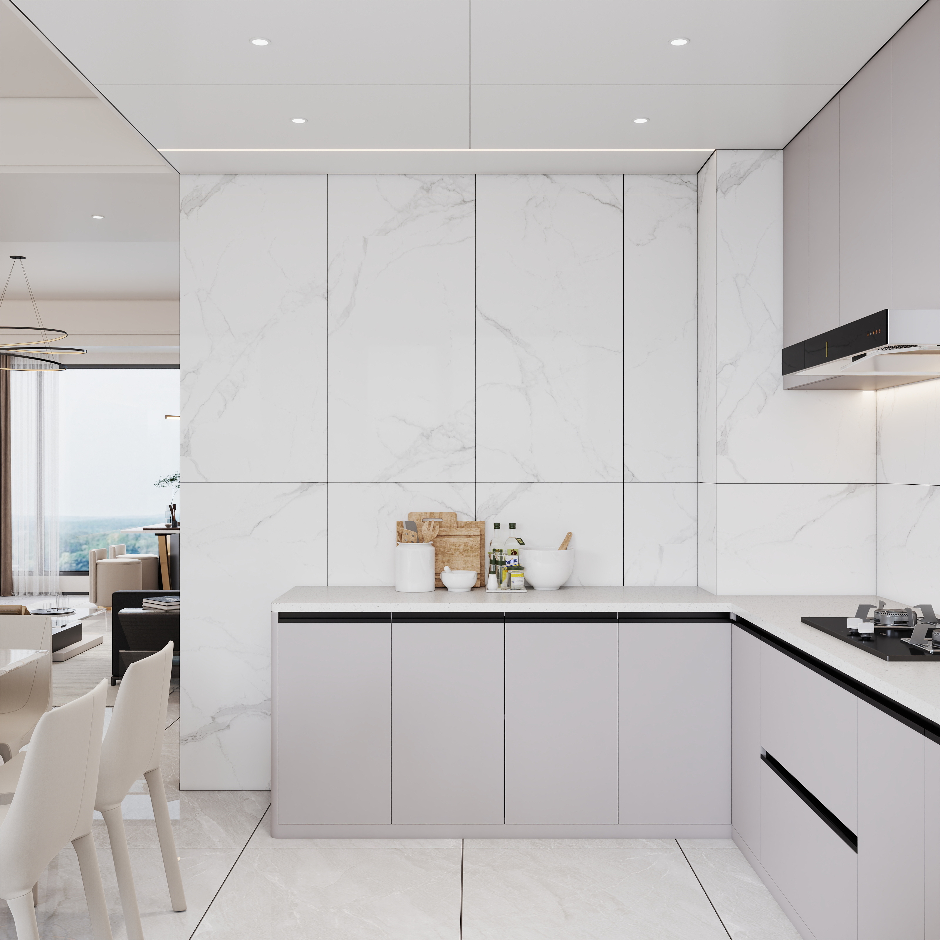 吴爽-146方现代风格三居室装修效果图