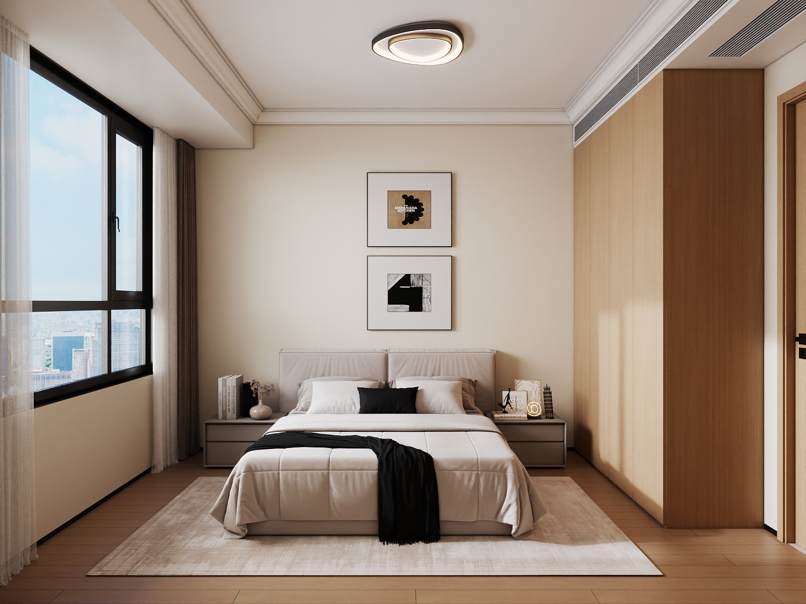 100元设计方案-94m²现代简约风格设计装修效果图