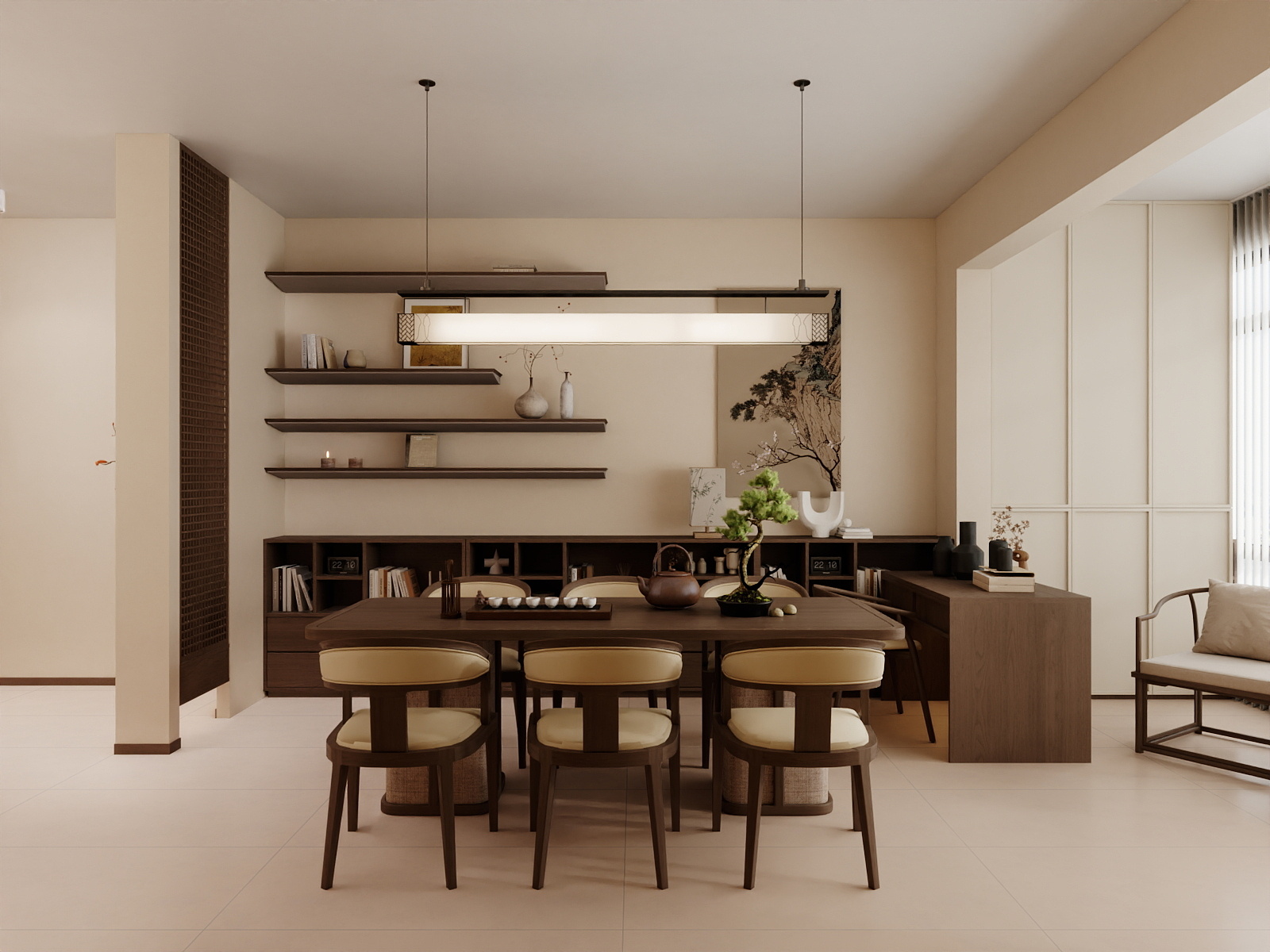 100元设计方案-98m²宋氏风格三居室装修效果图