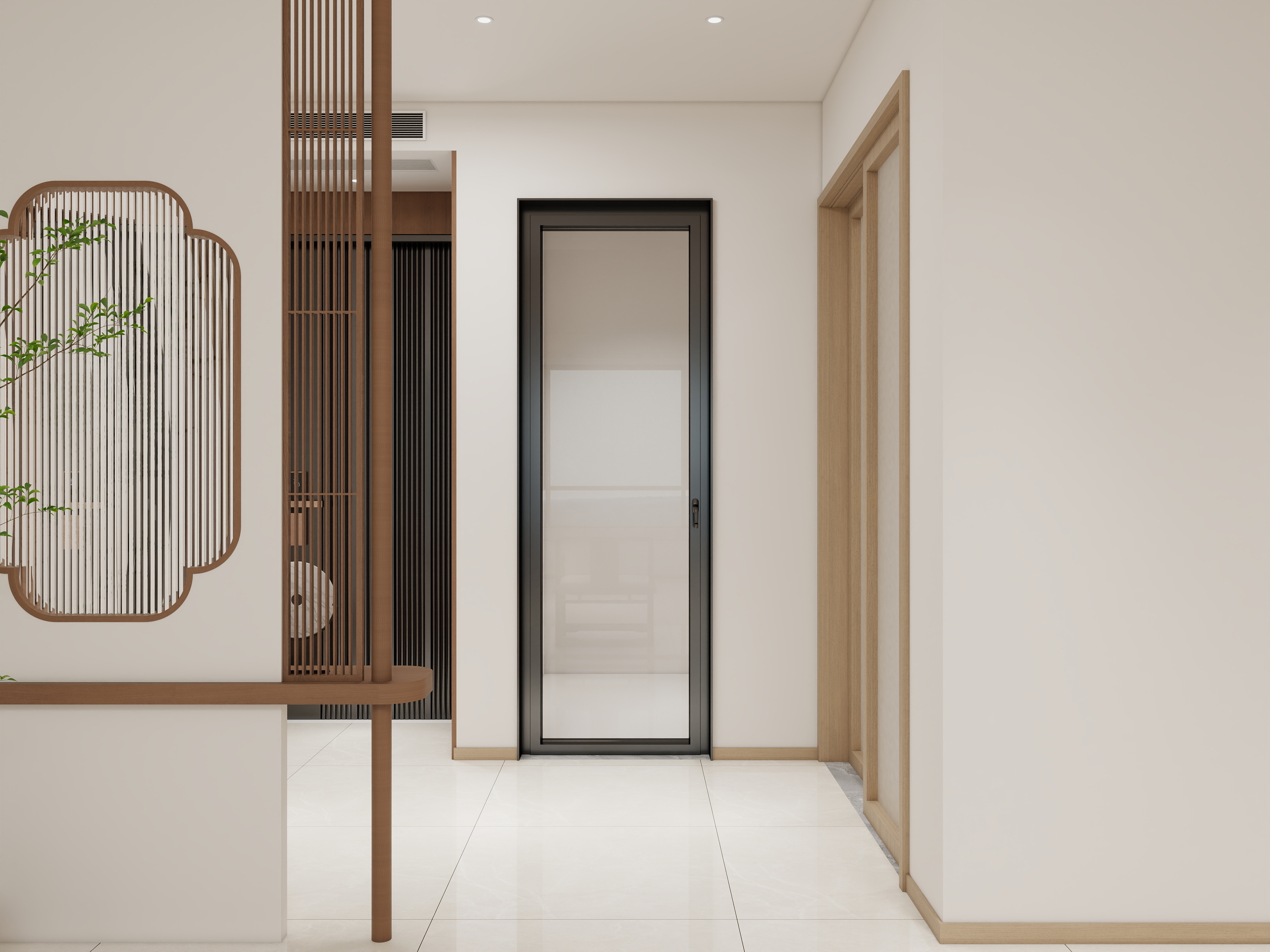 吴爽-103方新中式风格三居室装修效果图