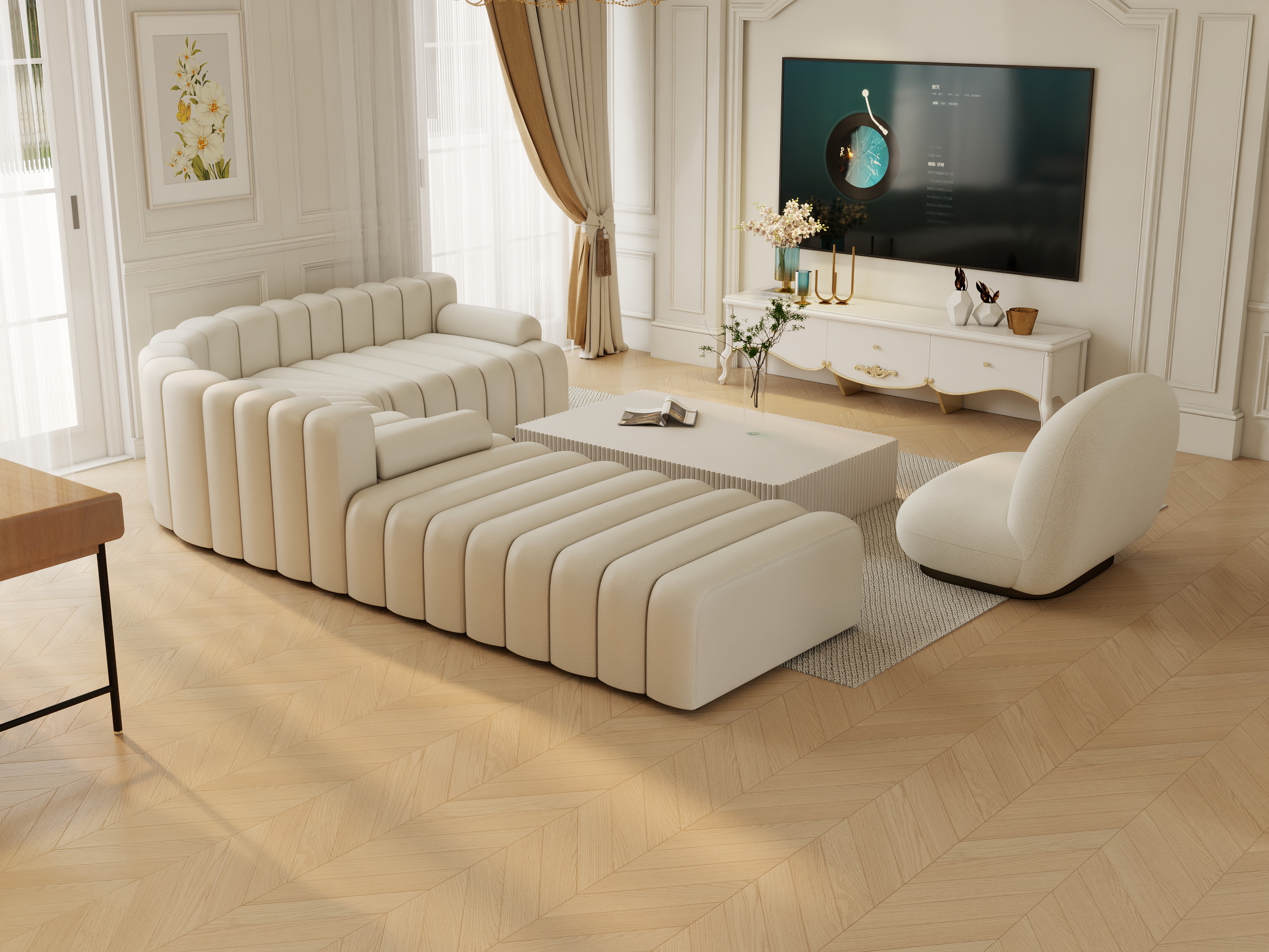 YM徐工设计-207㎡3室简欧风格公寓住宅-装修设计方案