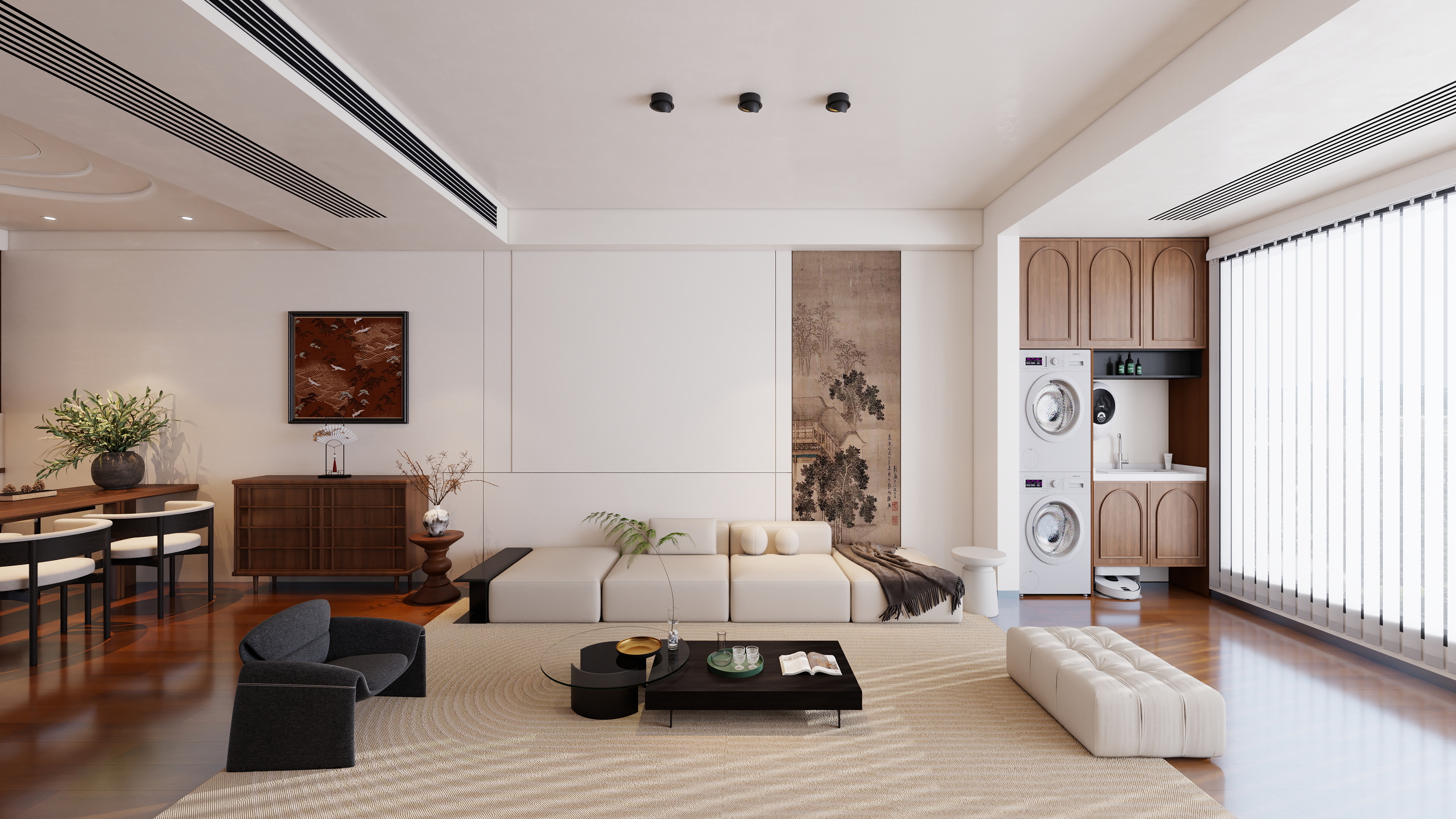 大金空调官方-承古启新-宋式美学客餐厅装修效果图