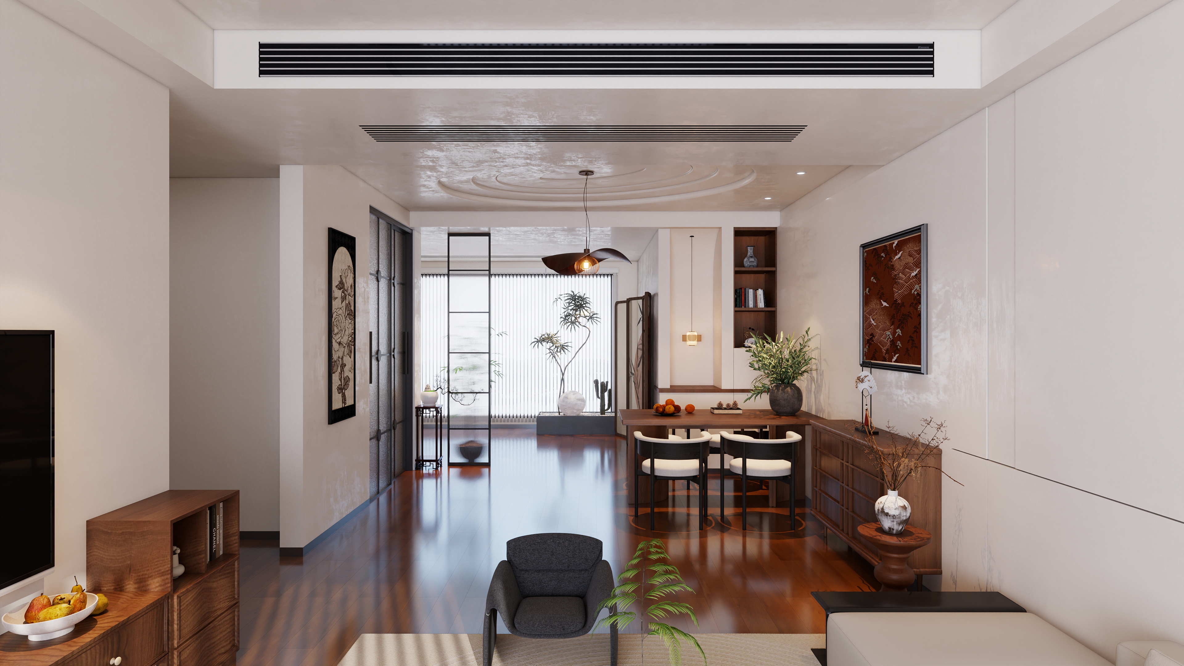 大金空调官方-承古启新-宋式美学客餐厅-装修设计方案