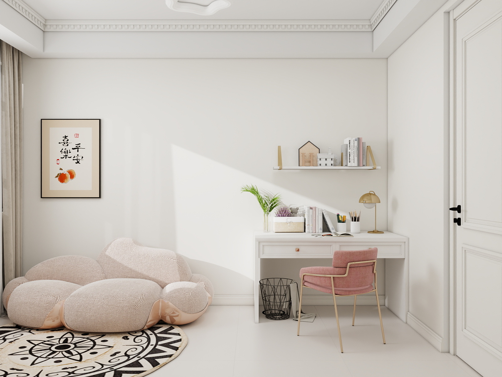 吴爽-290m²现代奶油风格 装修效果图