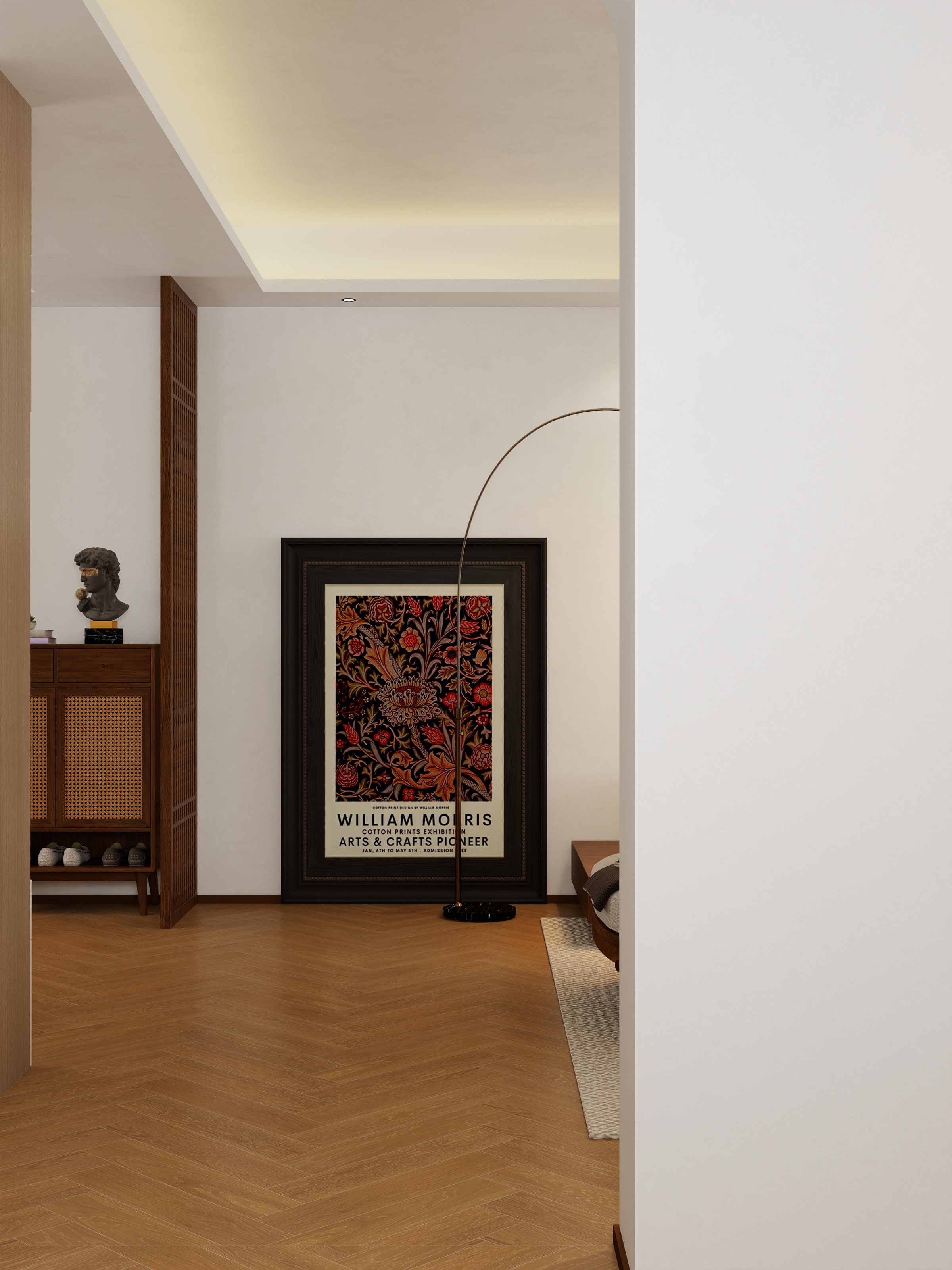 YM徐工设计-现代中古风120平3居室装修效果图