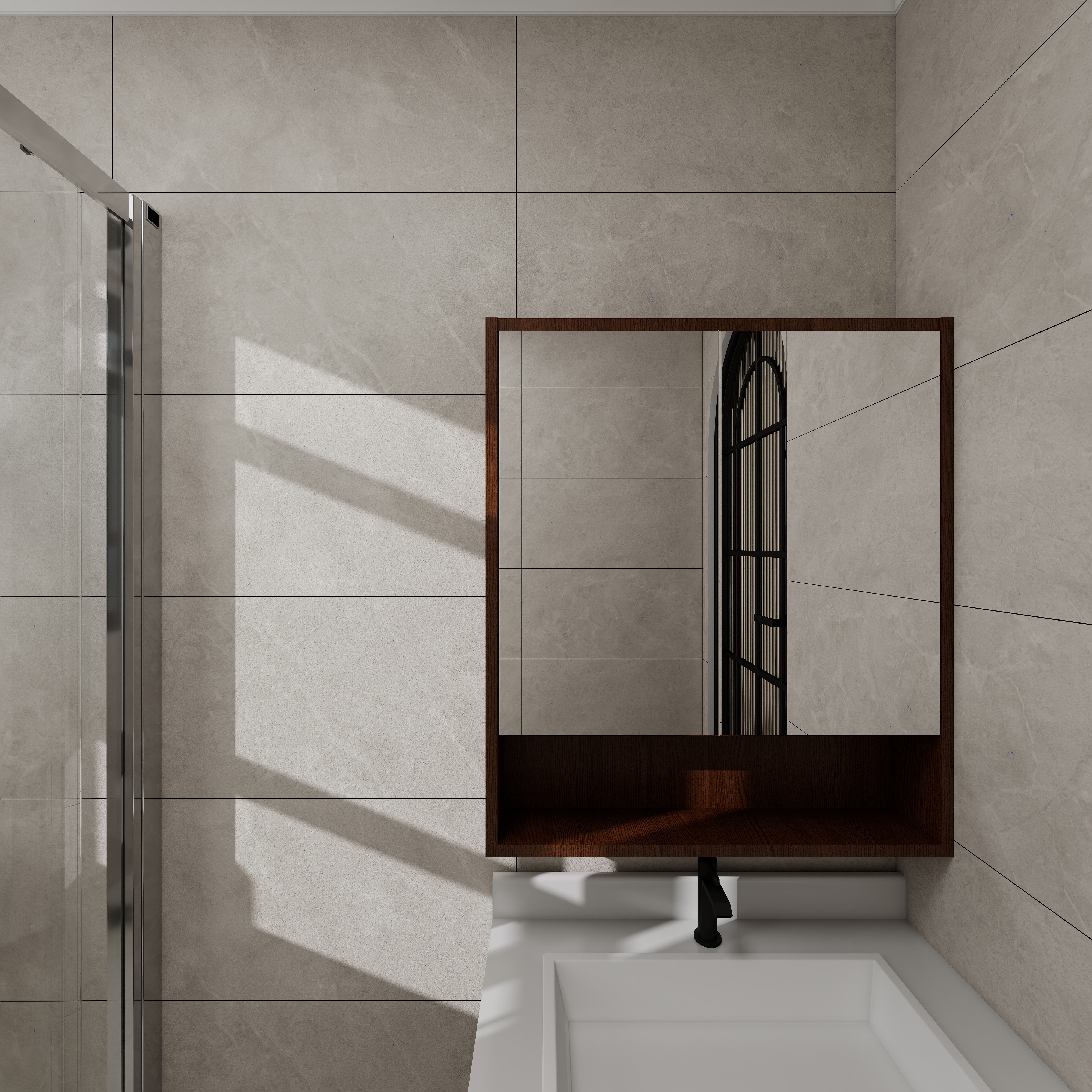 圆梦设计-法式中古风混搭136㎡1室二层卫生间装修效果图第4张