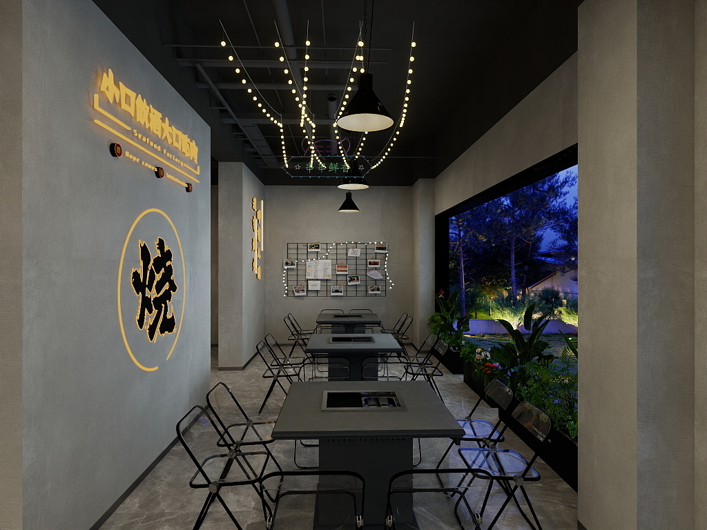 几痴_ZJ-烧烤店平面-装修设计方案