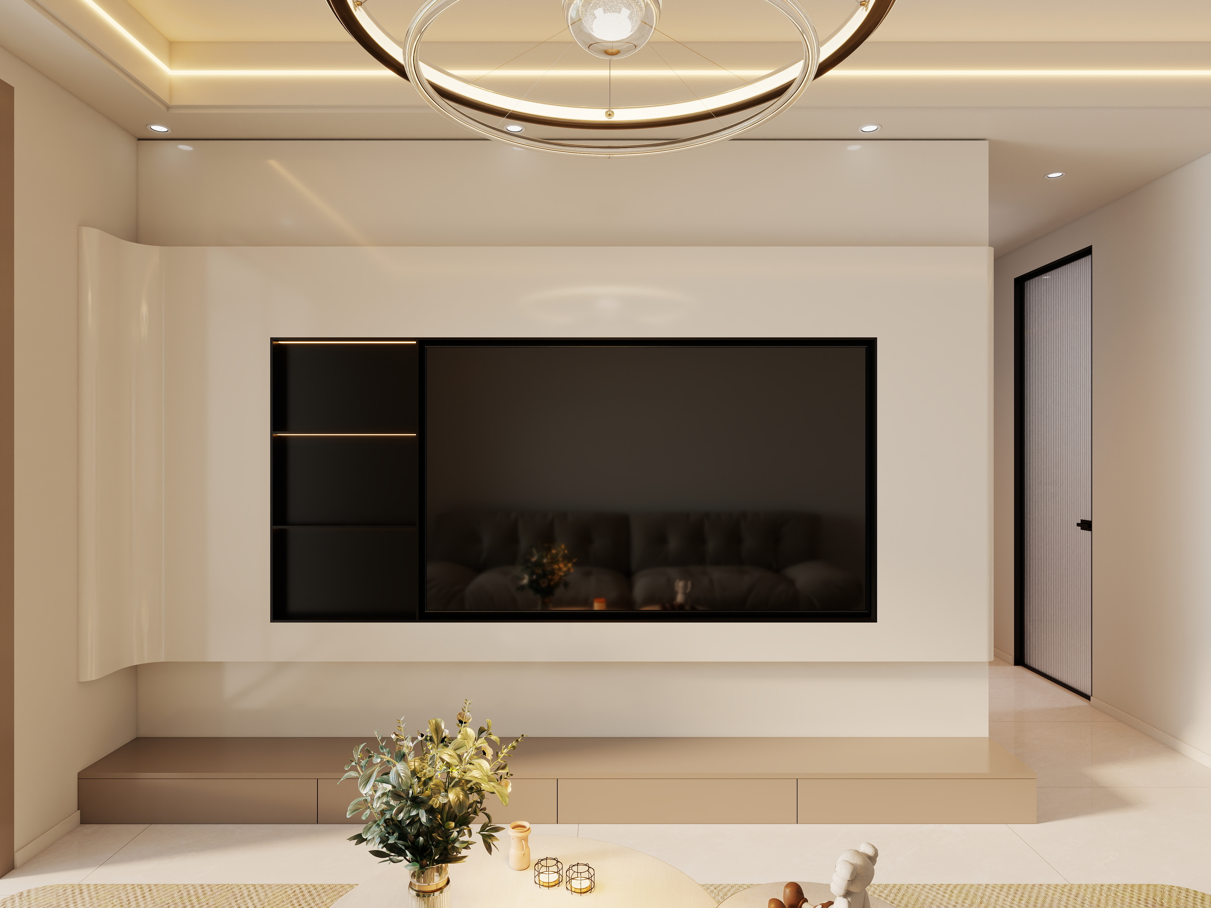 艺雅丽-98平现代奶油  装修效果图