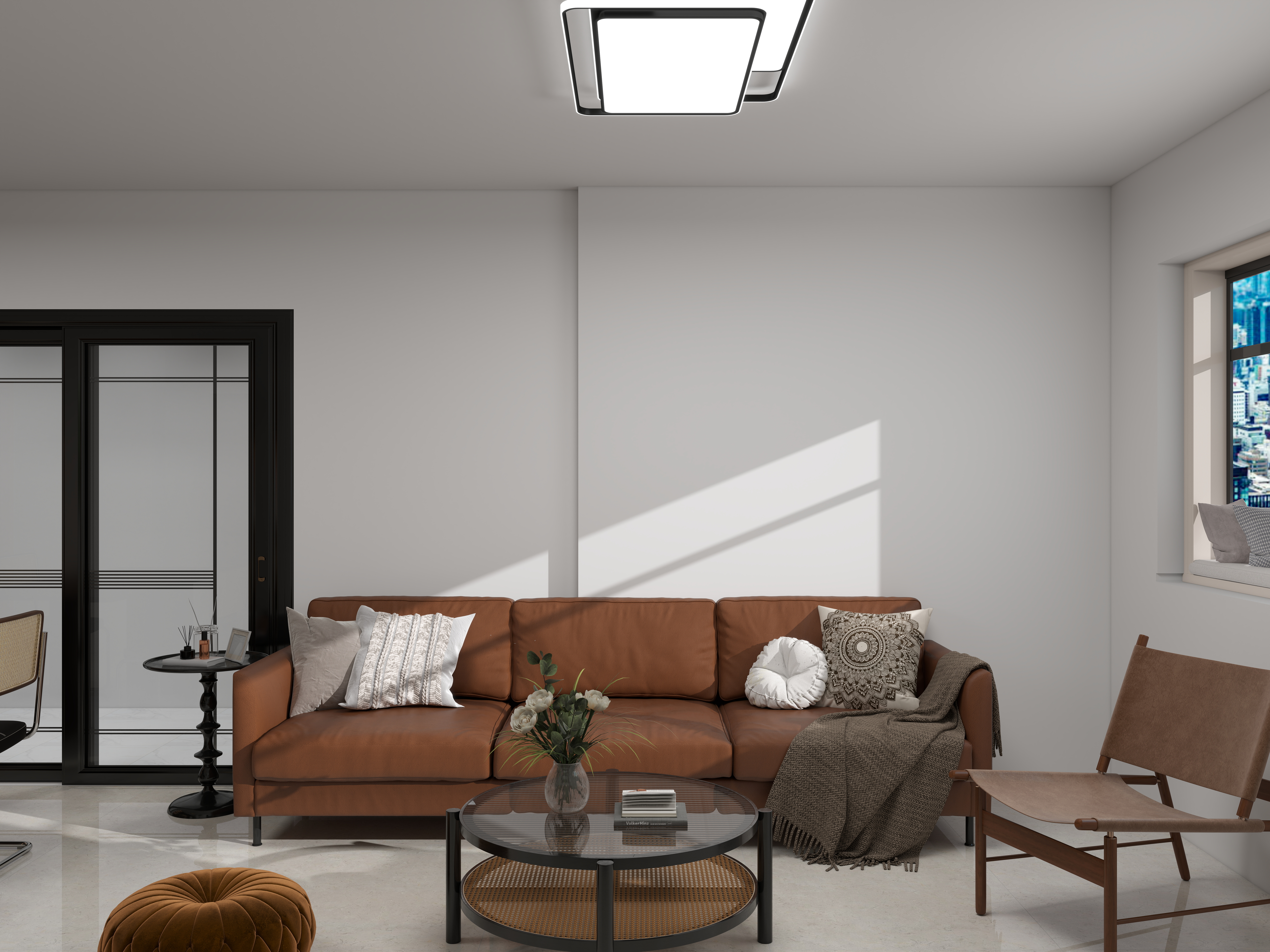 李青越-中古风格60方两居室一层客餐厅装修效果图第2张