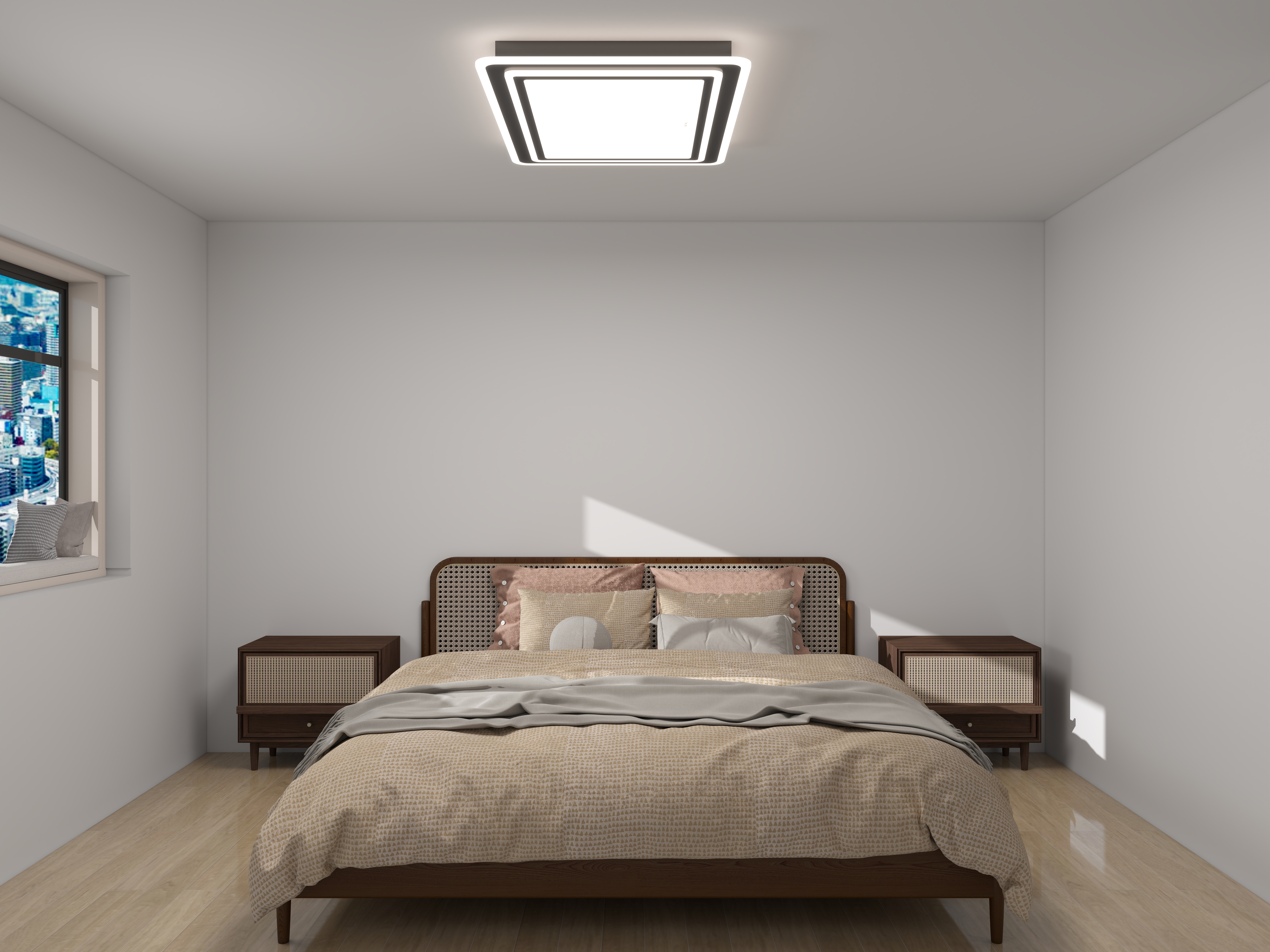 李青越-原木风格120方两居室一层主卧装修效果图第1张