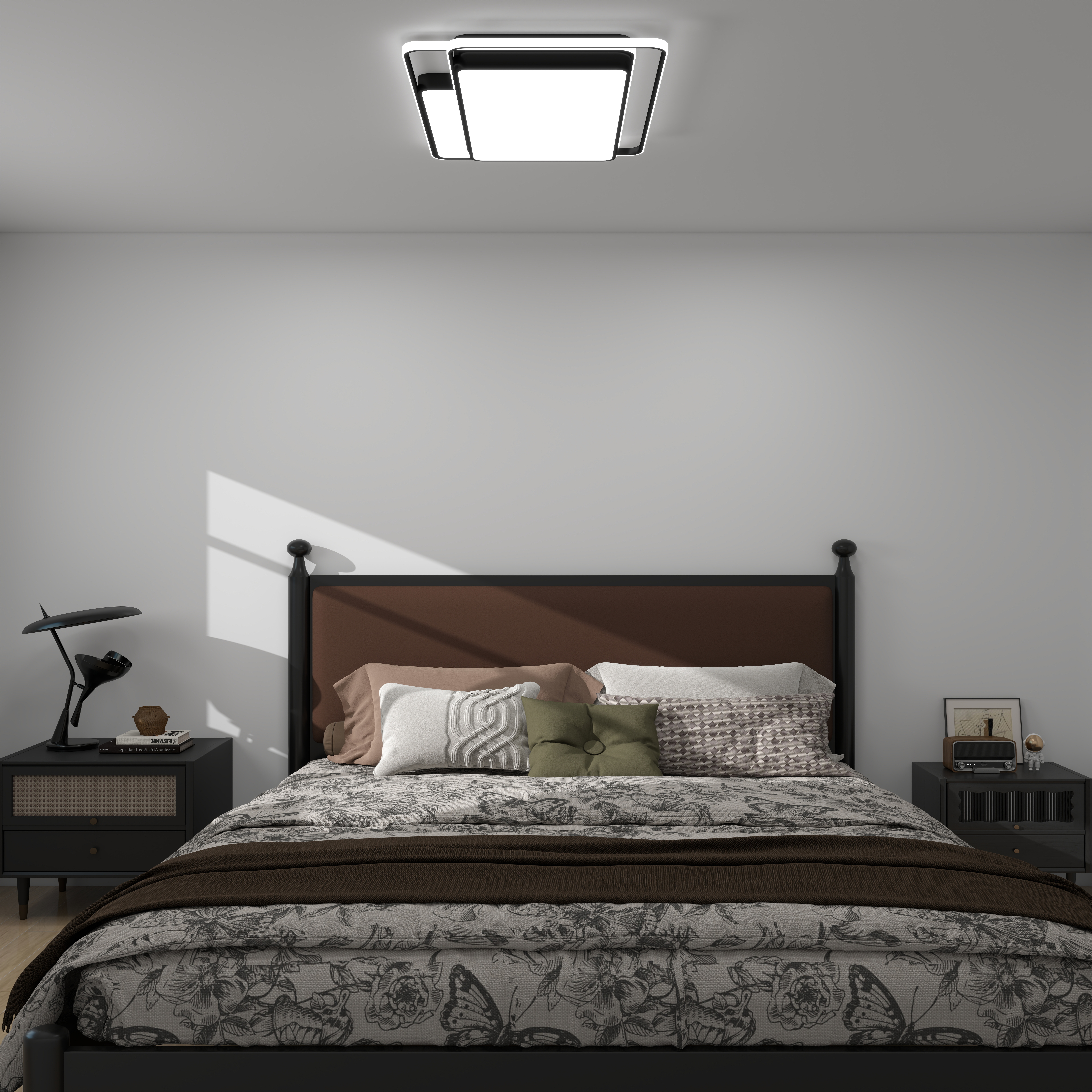 李青越-中古风格60方两居室一层主卧装修效果图第2张