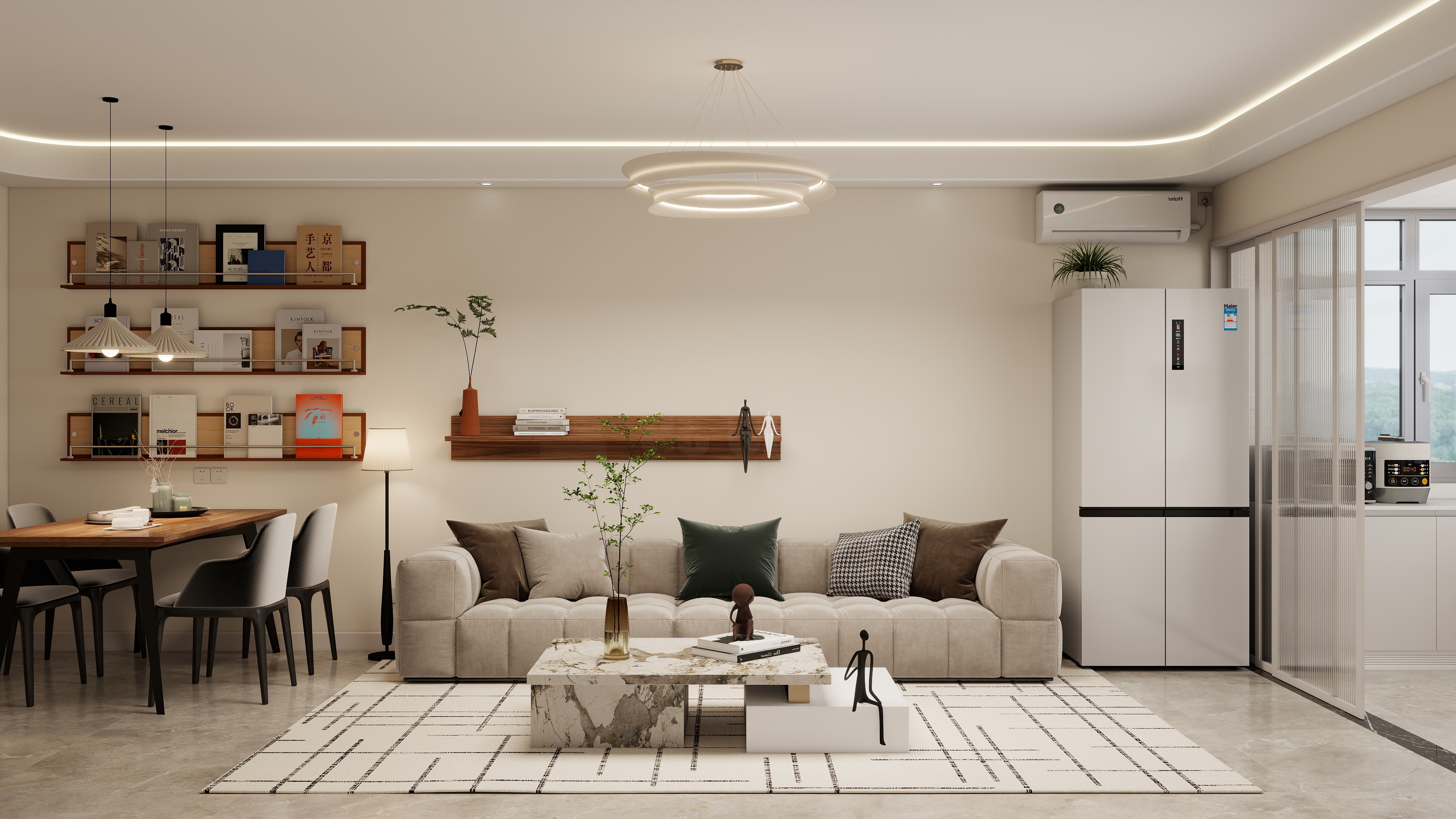 大连棉花糖装饰工程有限公司-1#两室一厅77.46㎡-现代-装修设计方案