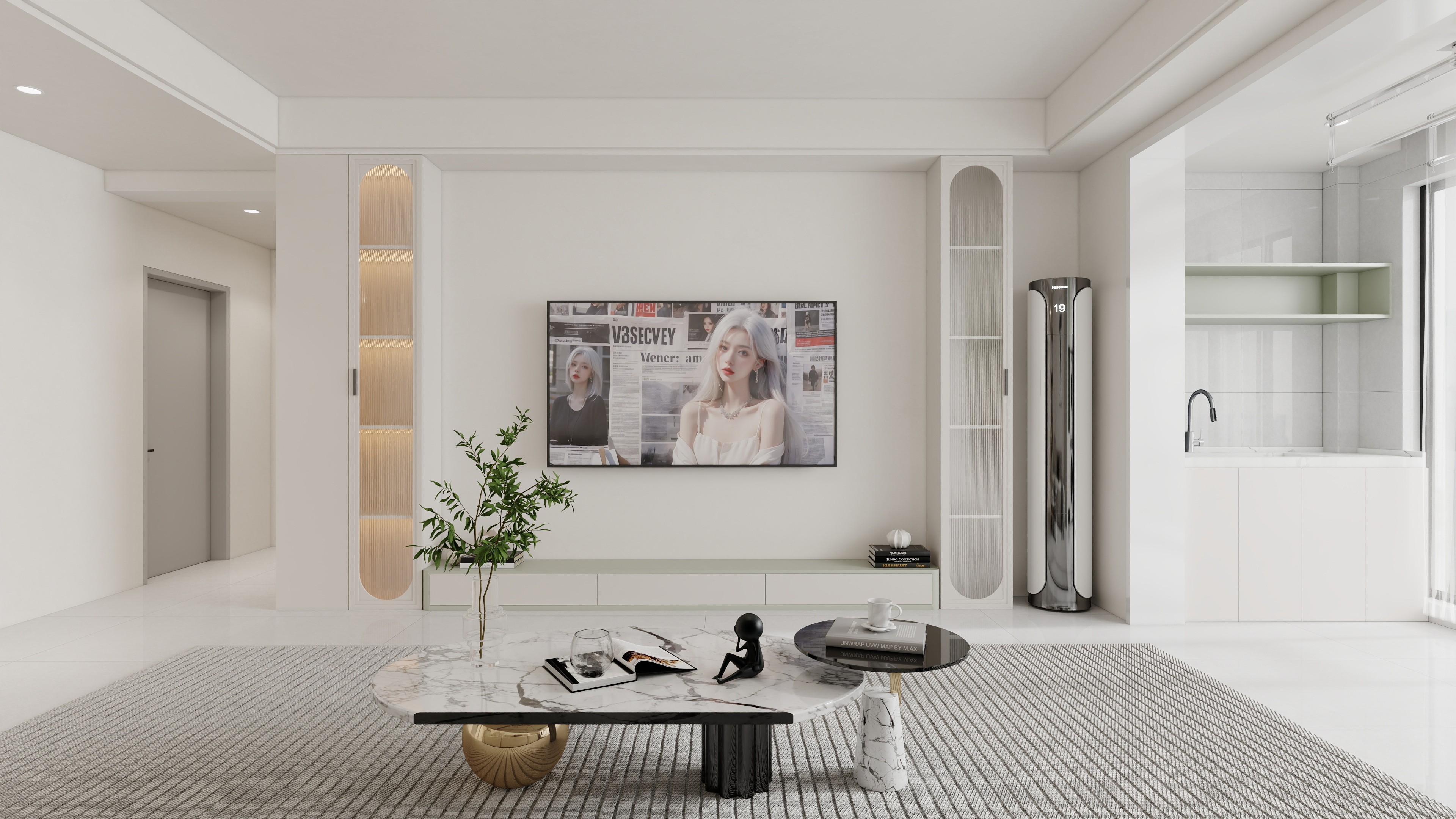 小涛设计效果代画-尚书房130㎡3室装修效果图