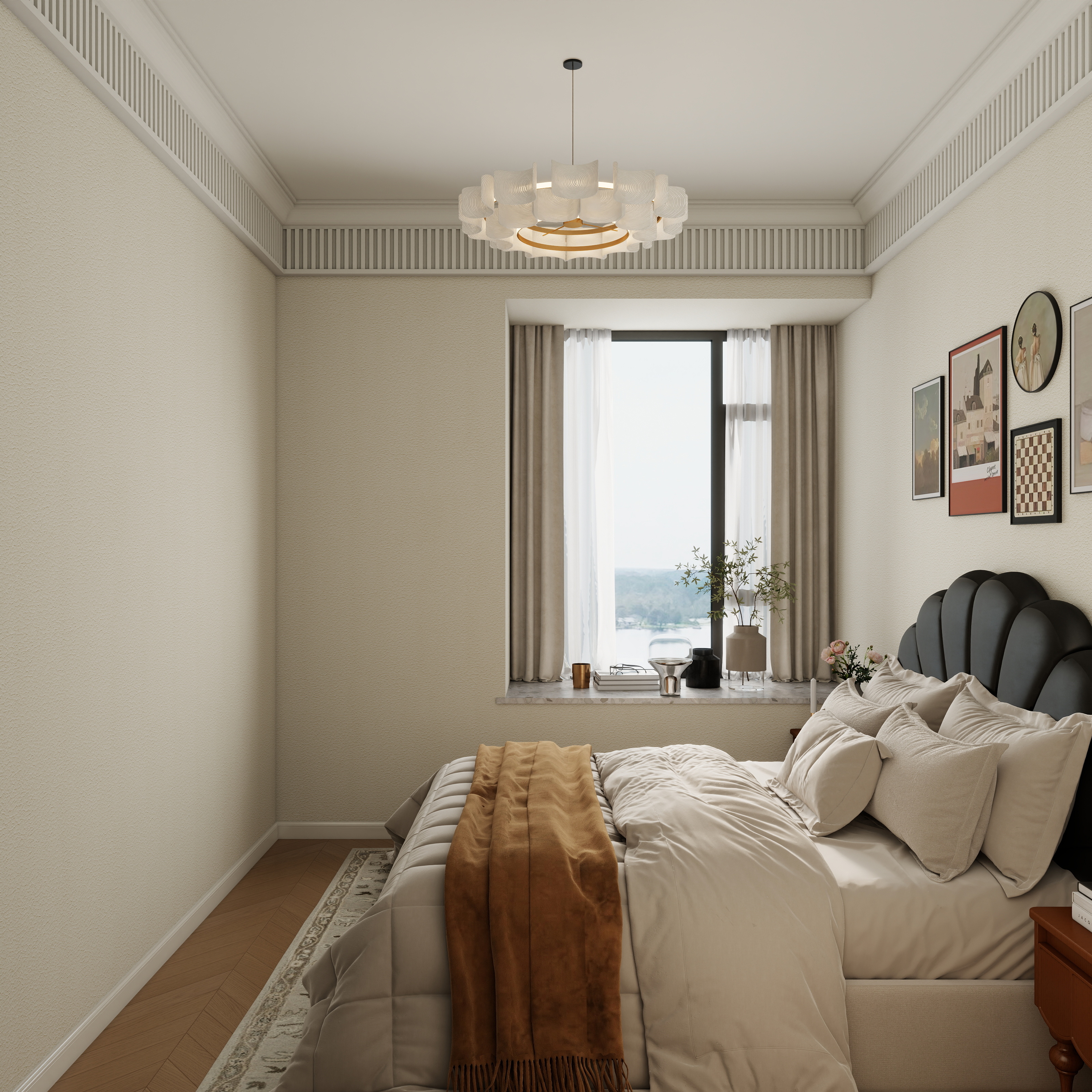 李青越-法式三卧室装修效果图