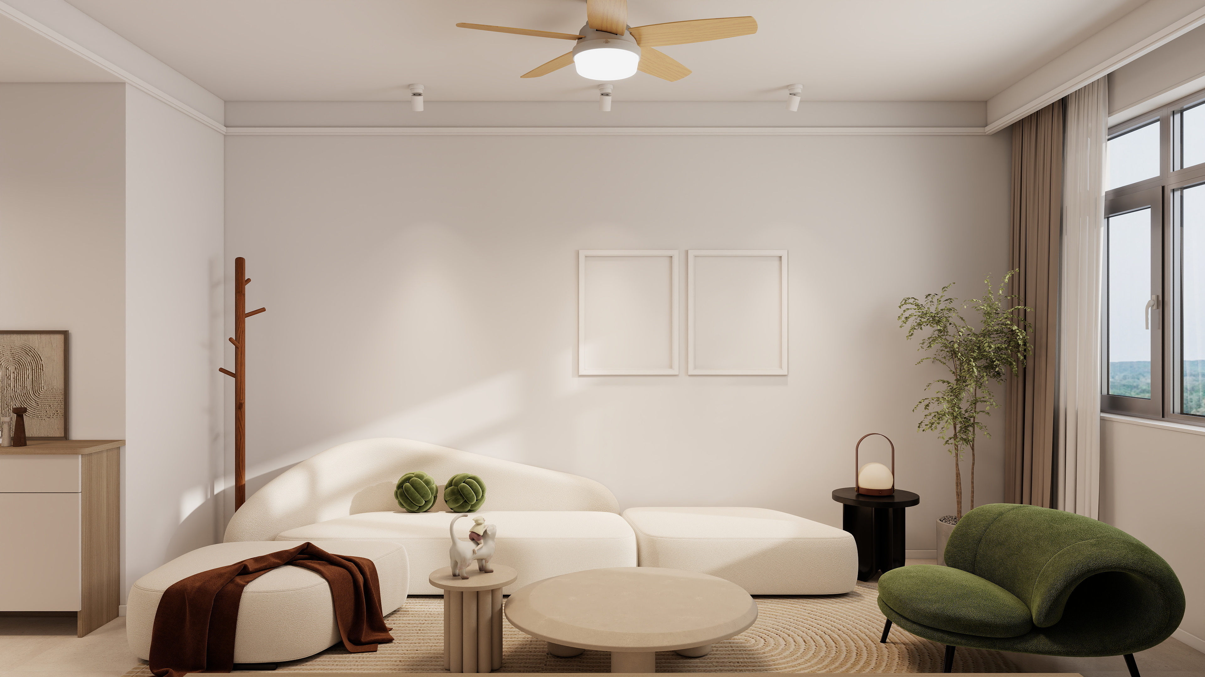 大连棉花糖装饰工程有限公司-4#两室一厅84.35㎡-原木-装修设计方案