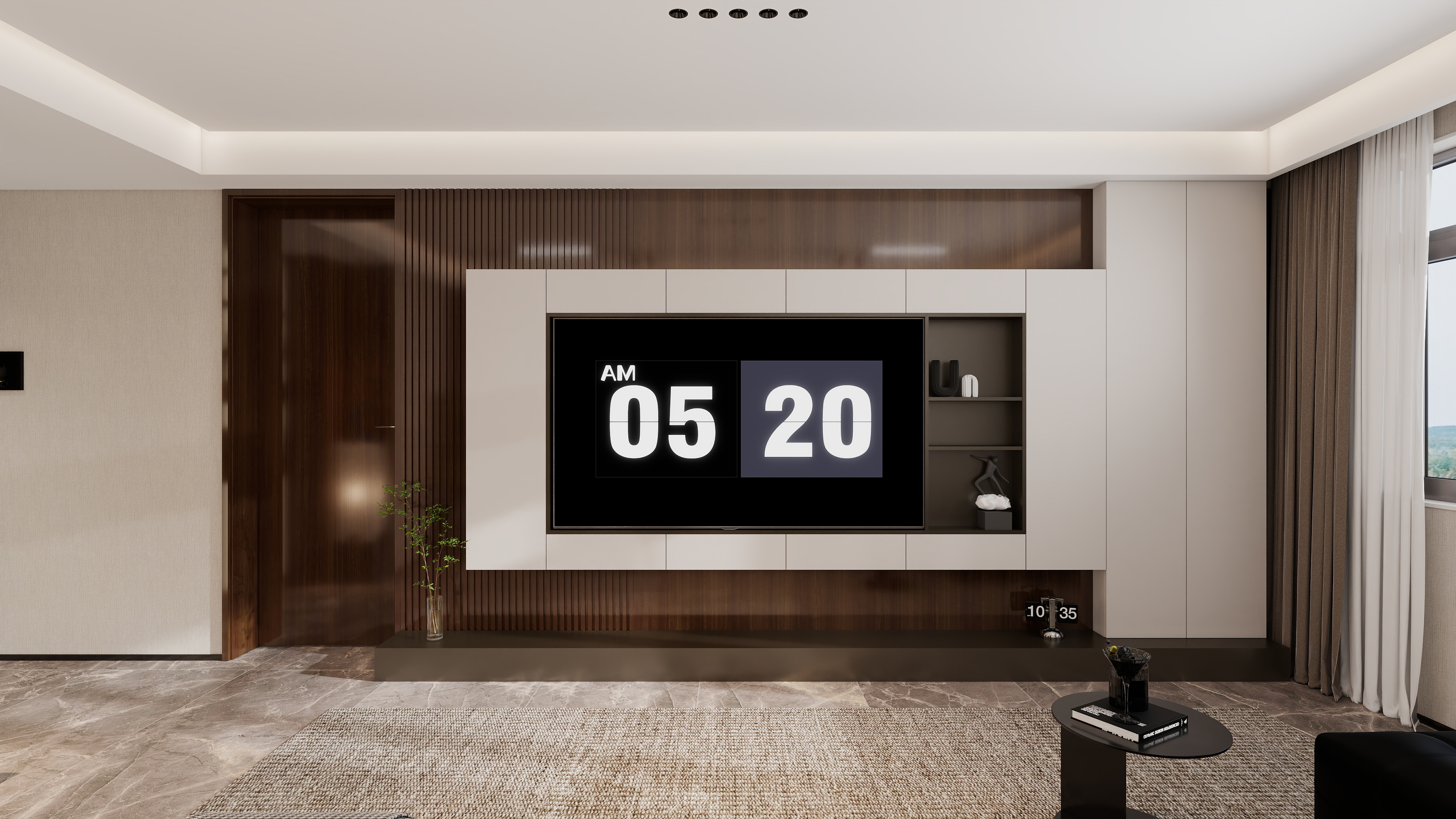 大连棉花糖装饰工程有限公司-1#两室一厅99.48㎡-意式轻奢-装修设计方案