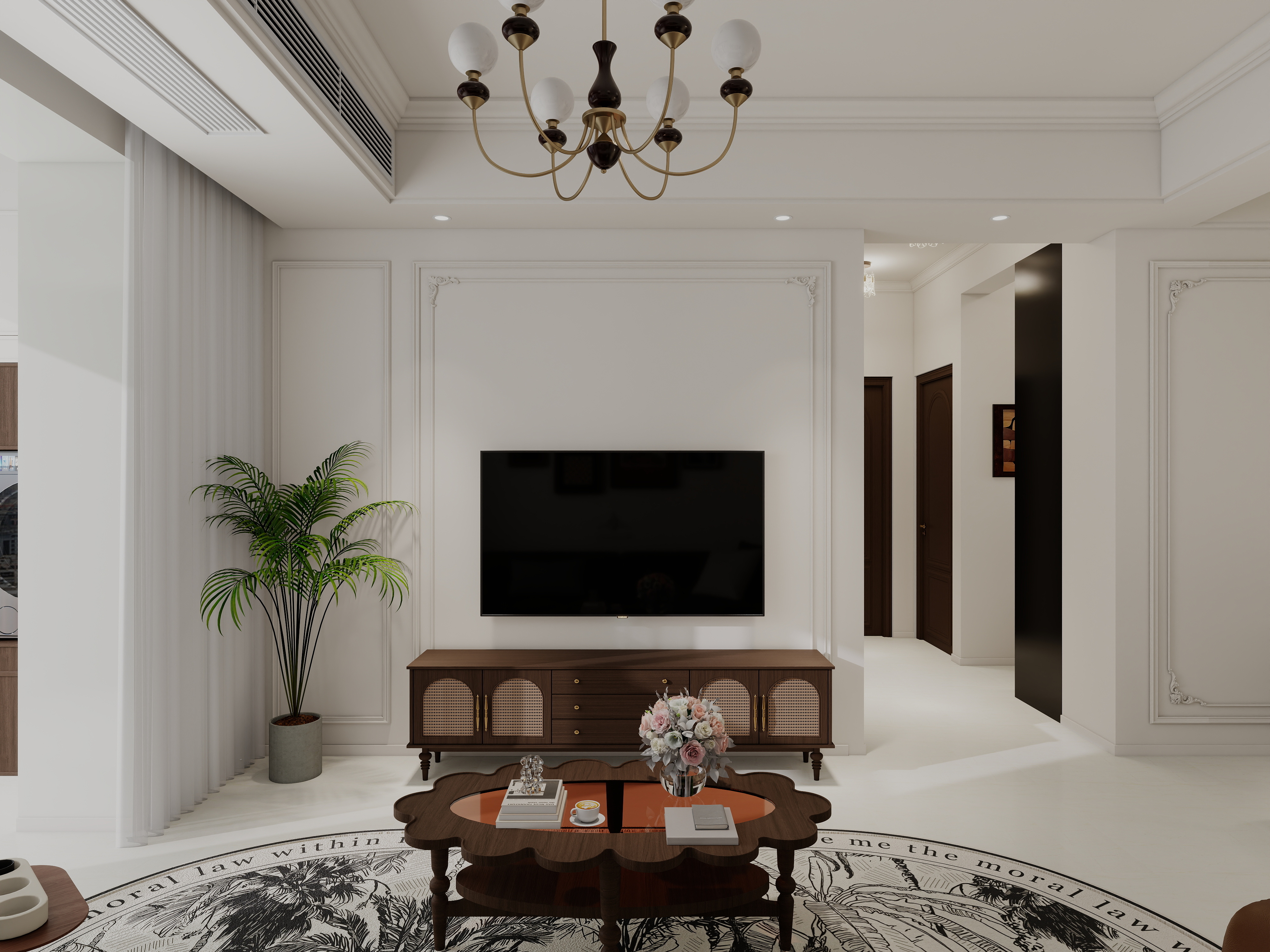 艺雅丽-96平中古风  装修效果图