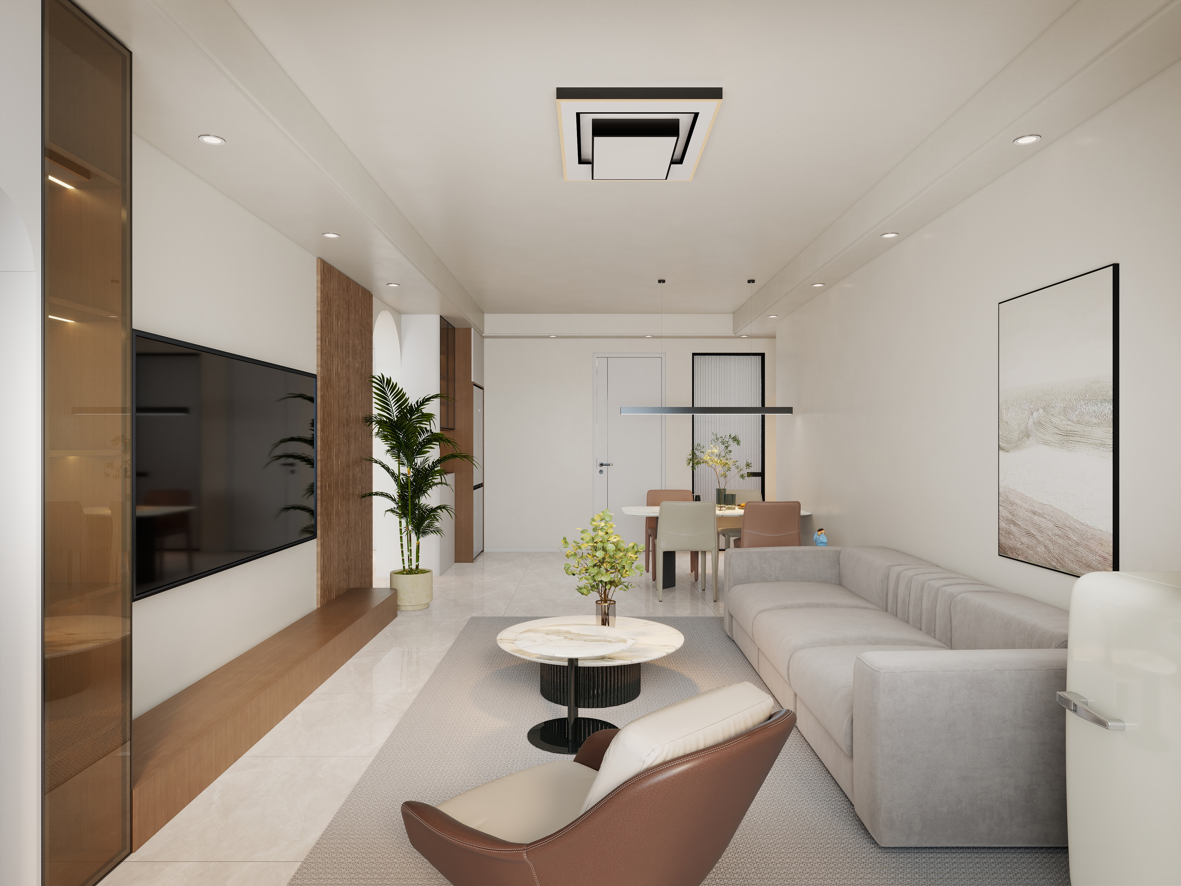 艺雅丽-95平现代简约 装修效果图