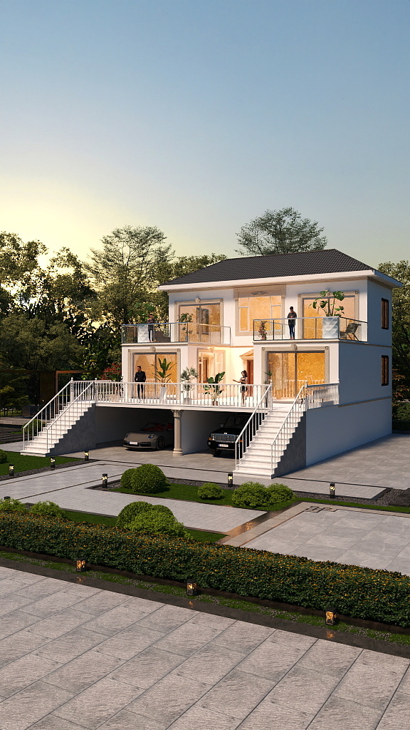 二哥学设计-东关井3层别墅-装修设计方案