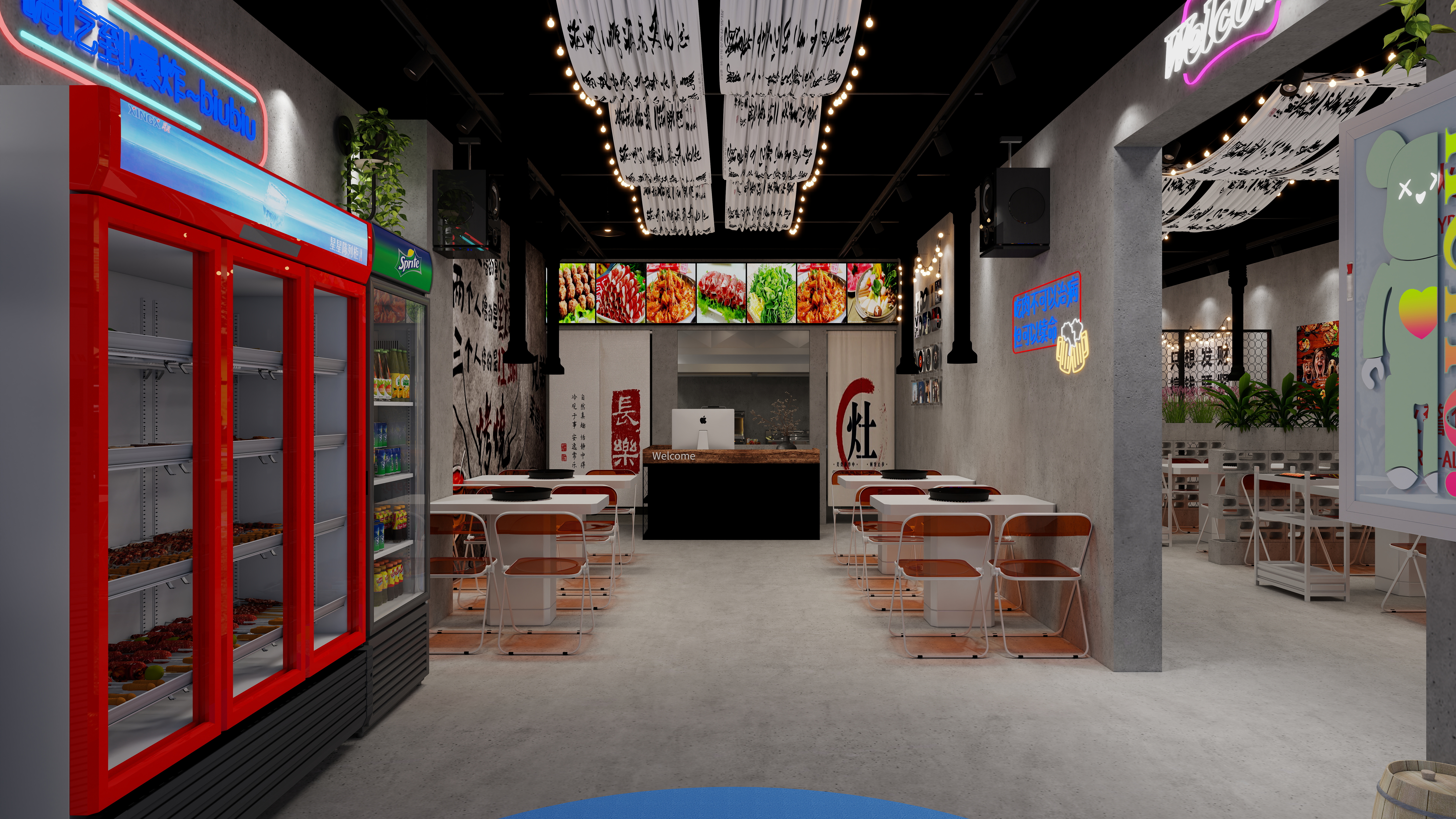 天熠装饰设计-烧烤+烤肉店装修效果图