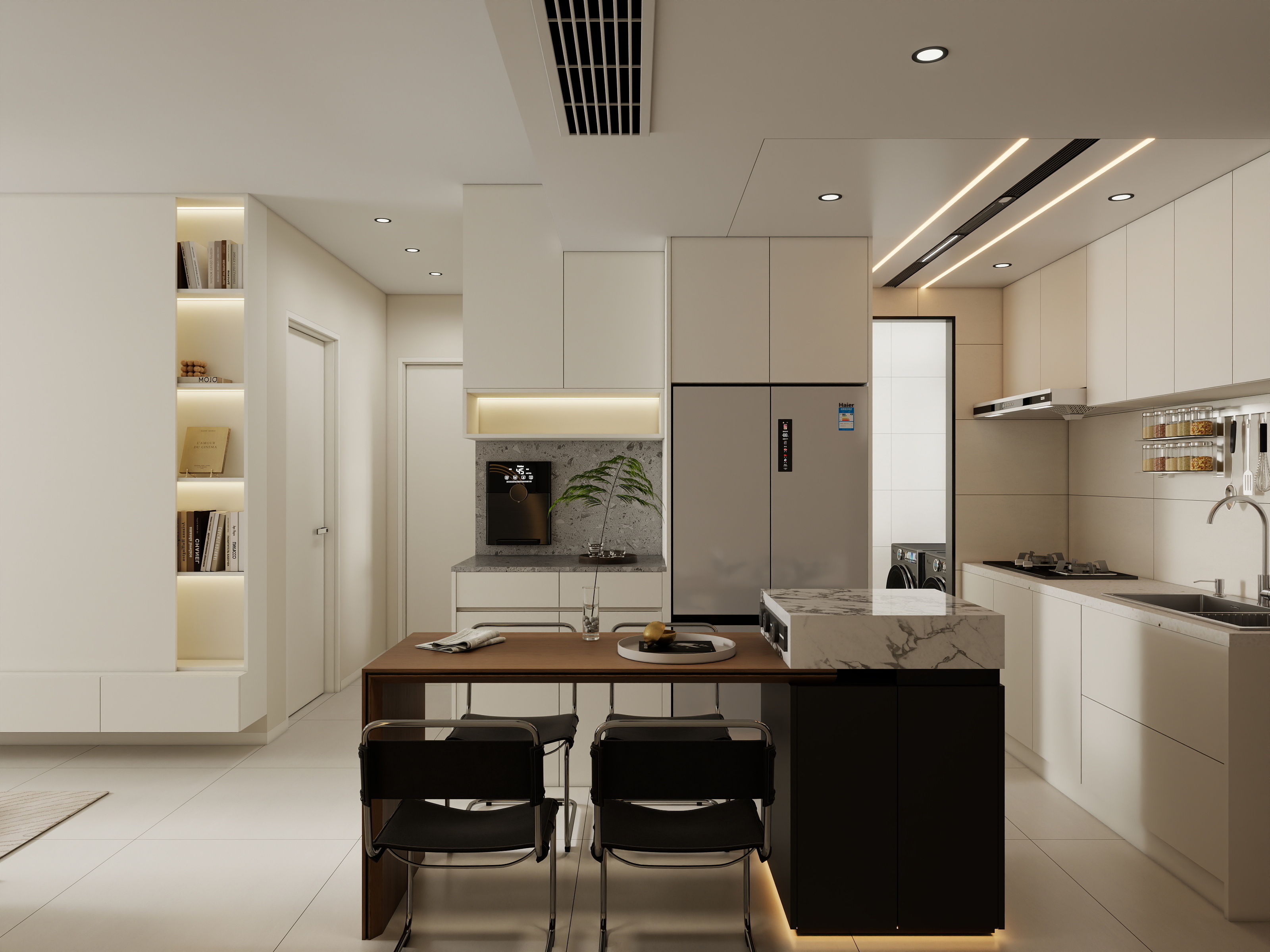 李青越-58平方奶油风两居室装修效果图