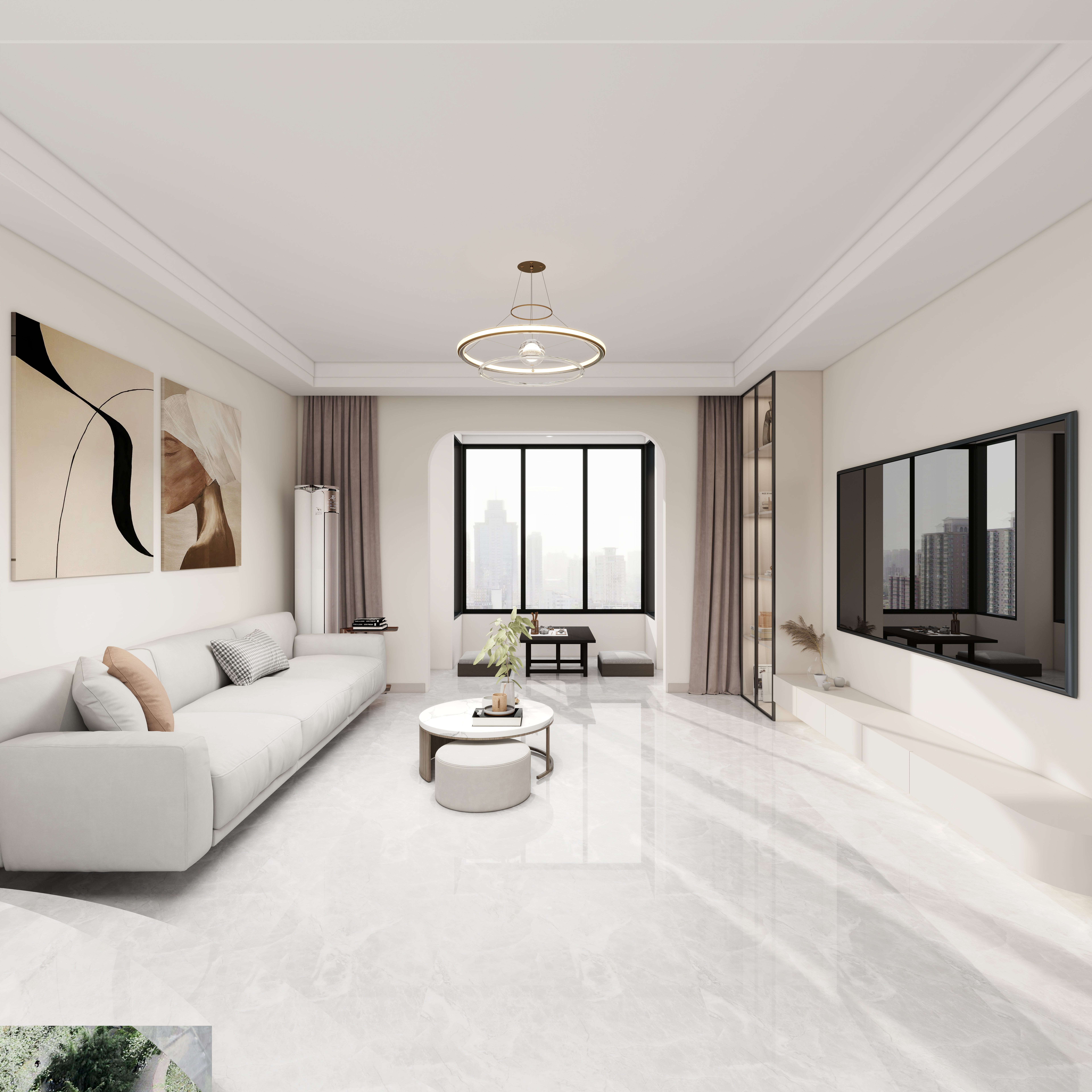 艺雅丽-160平简约风格装修效果图