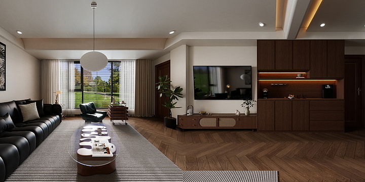 雾见山-中古客餐厅-装修设计方案