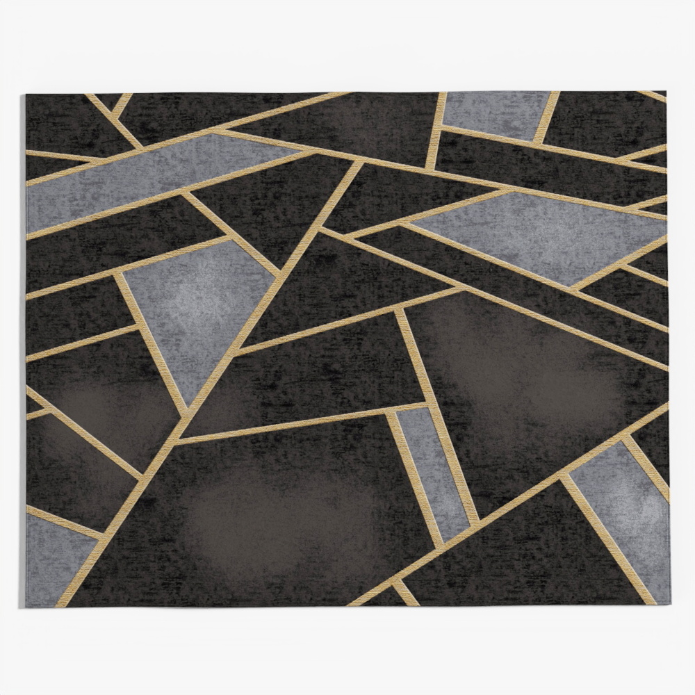 现代几何风深色地毯3D模型