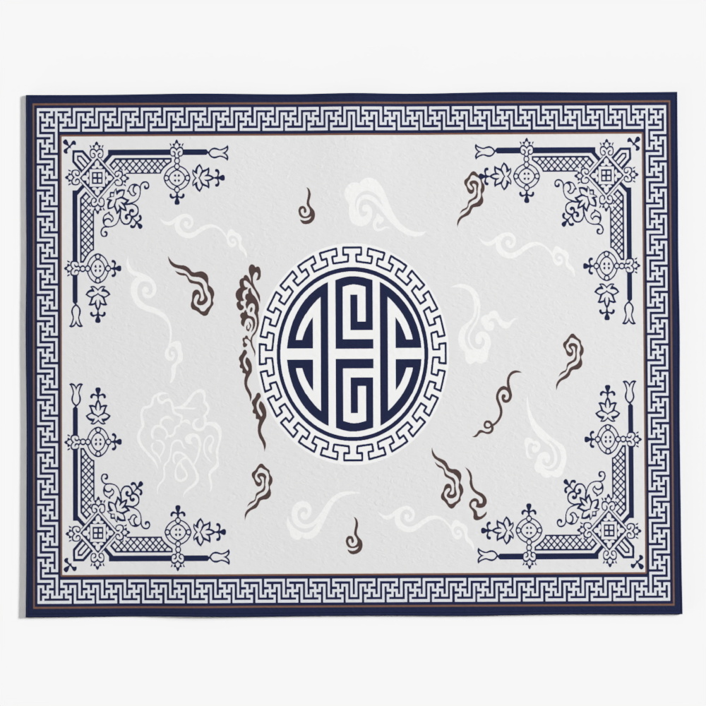 中式古典花纹地毯3D模型