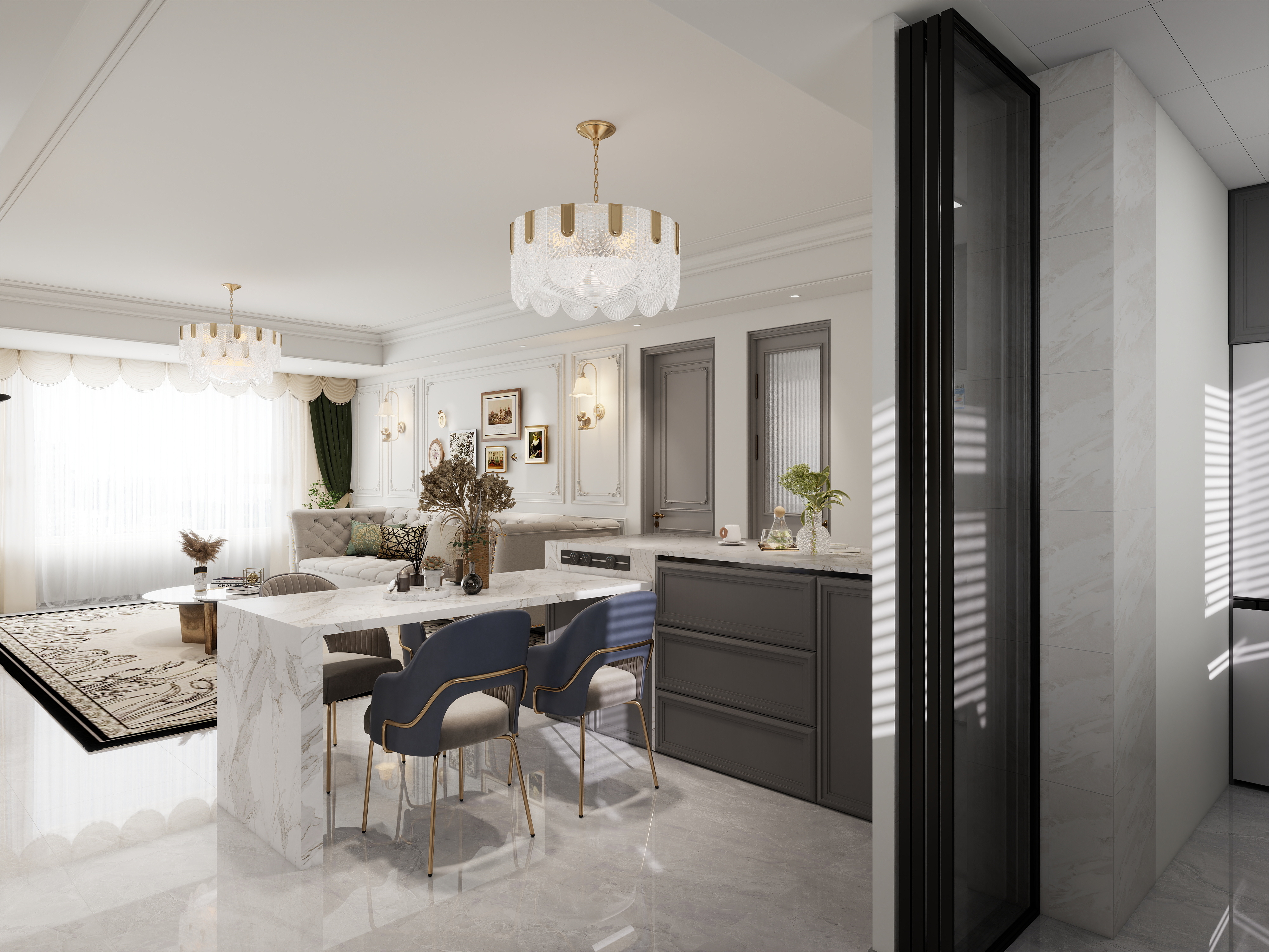 艺雅丽-131平法式 一层厨房装修效果图第4张