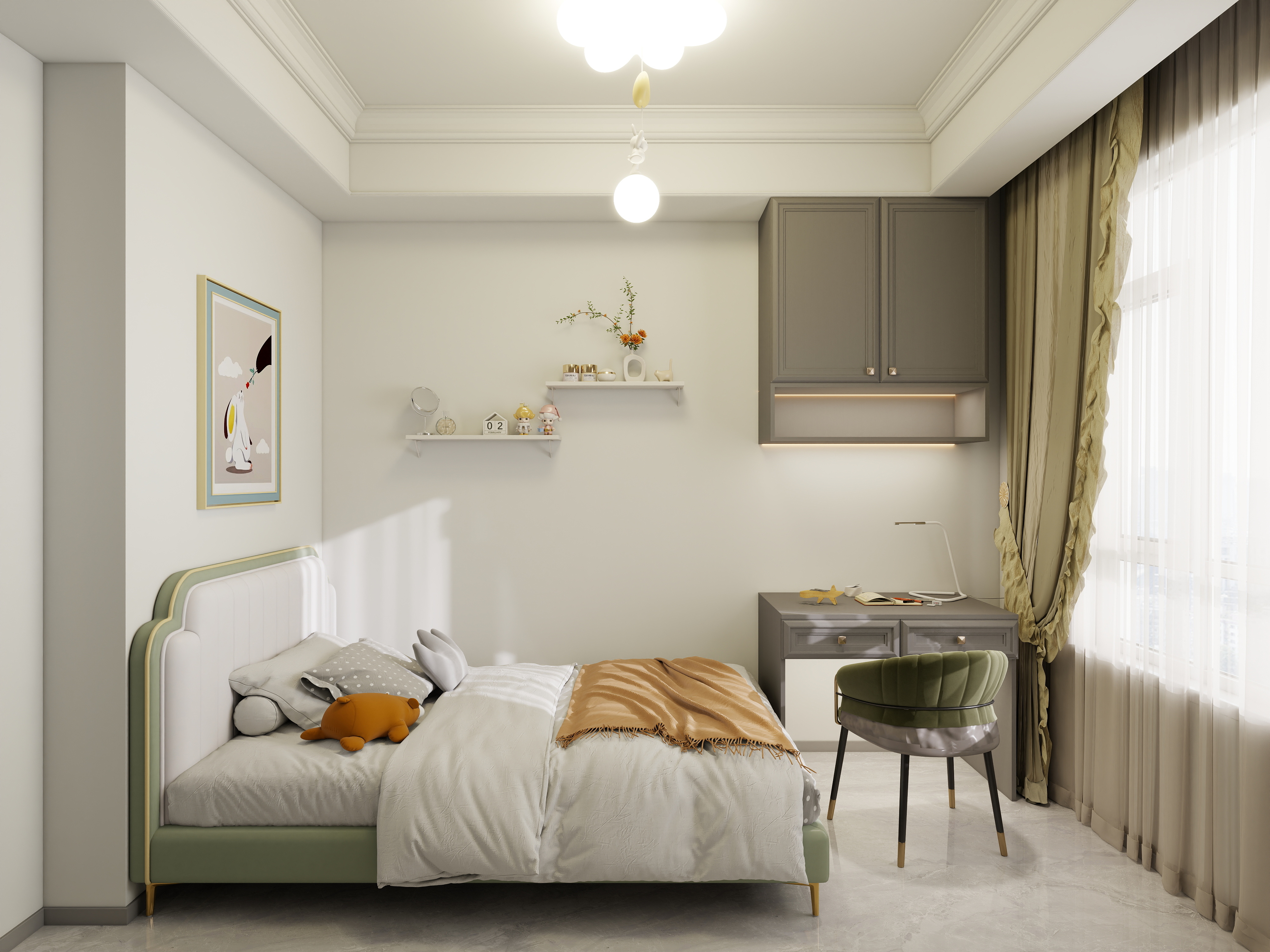 艺雅丽-131平法式 一层儿童房装修效果图第3张