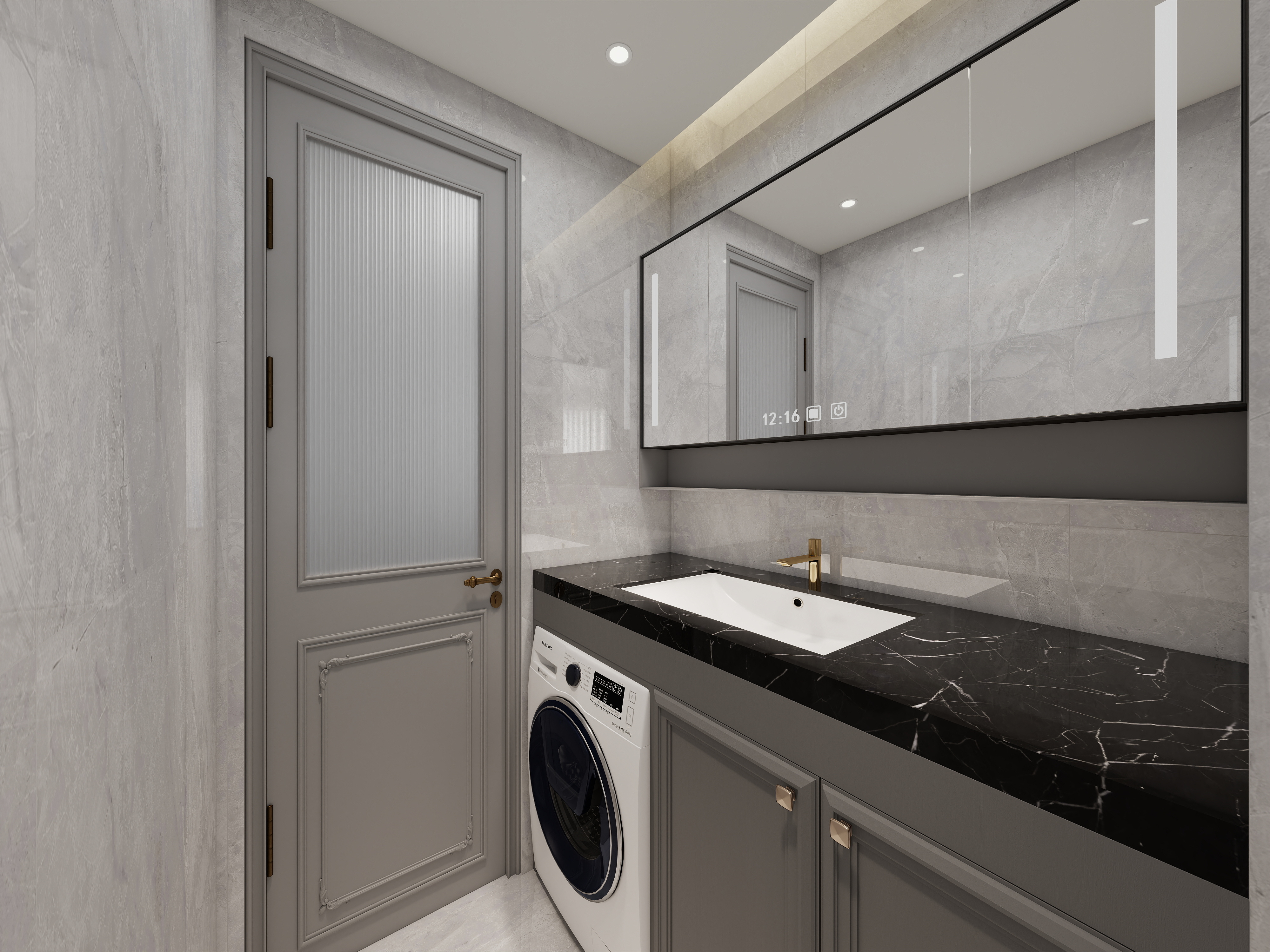 艺雅丽-131平法式 一层干区装修效果图第2张