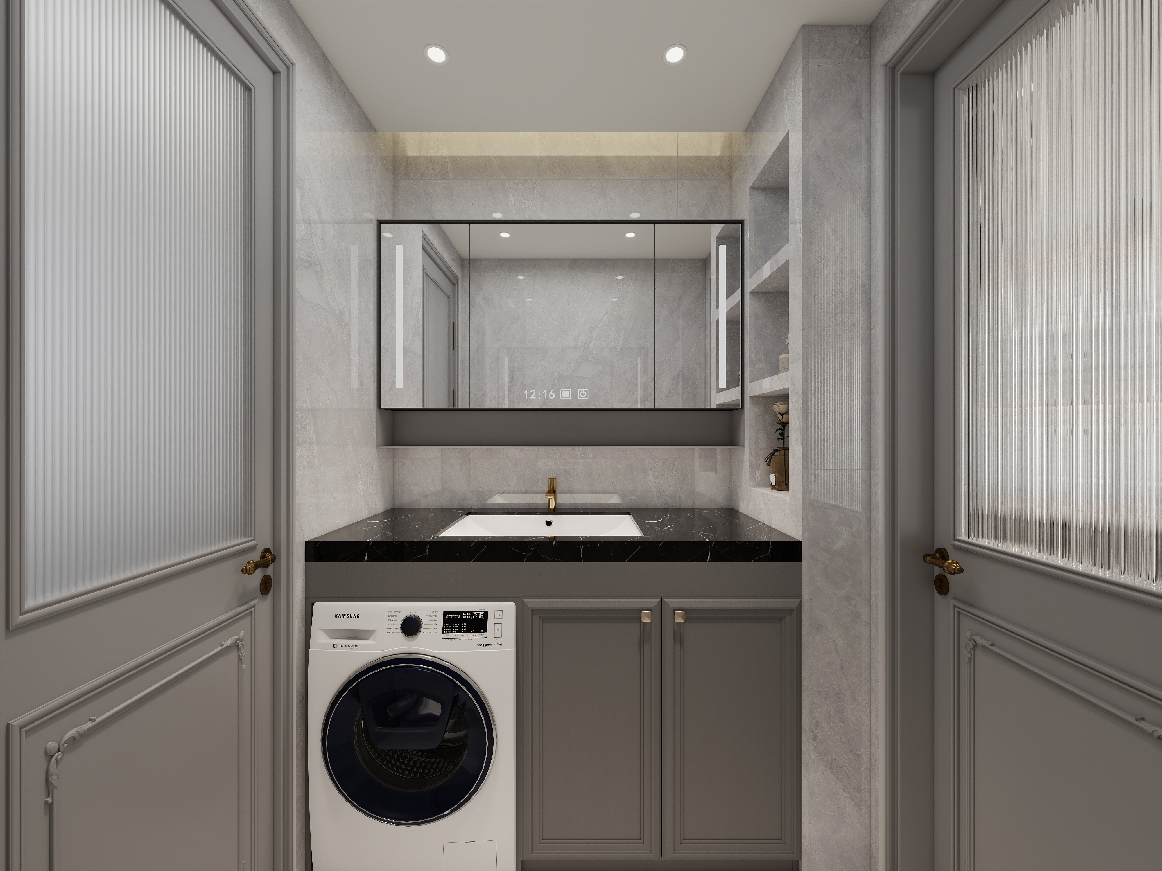 艺雅丽-131平法式 一层干区装修效果图第1张