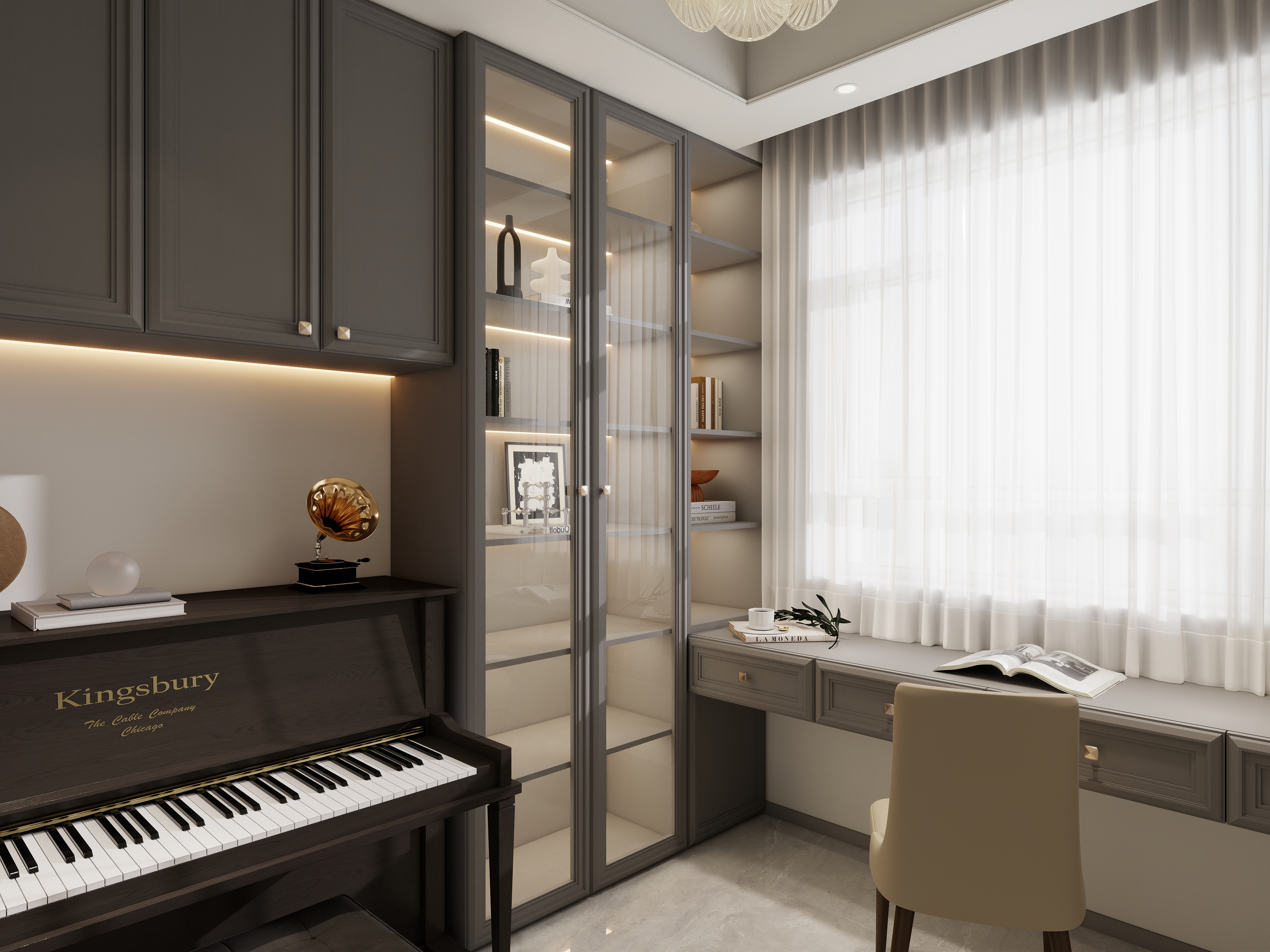 艺雅丽-131平法式 一层书房装修效果图第4张