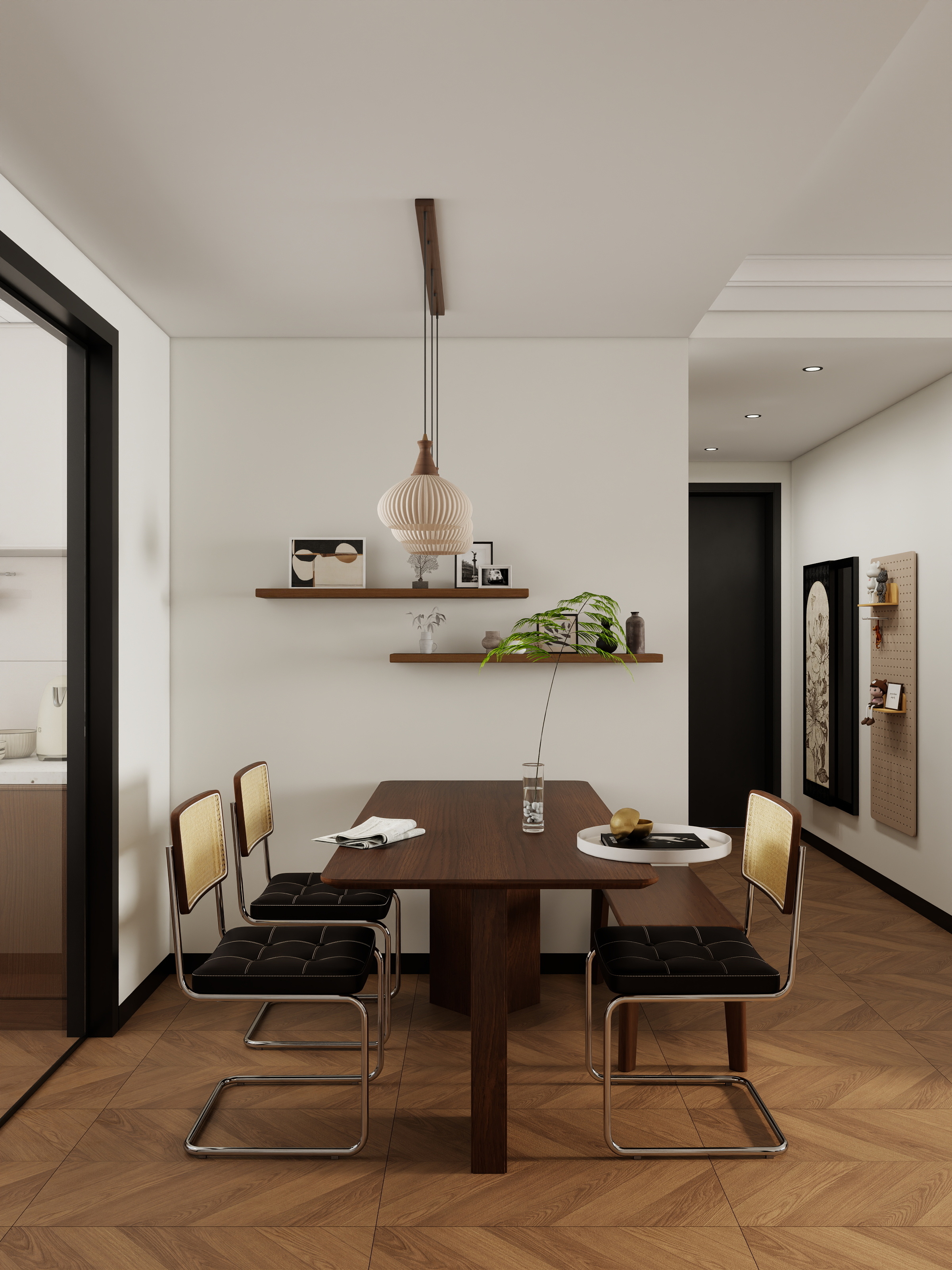 李青越-100平方中古风三居室装修效果图