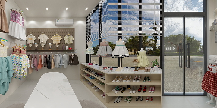 效果图代画-小曹-步行街童装店-装修设计方案