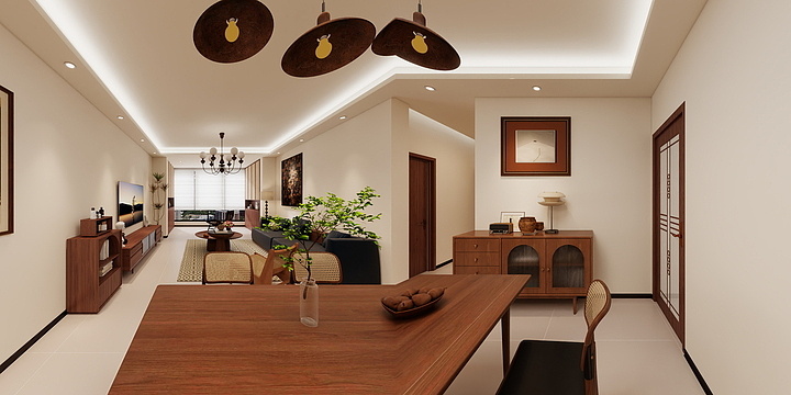 靓宅设计-华润悦府王宅效果图-装修设计方案