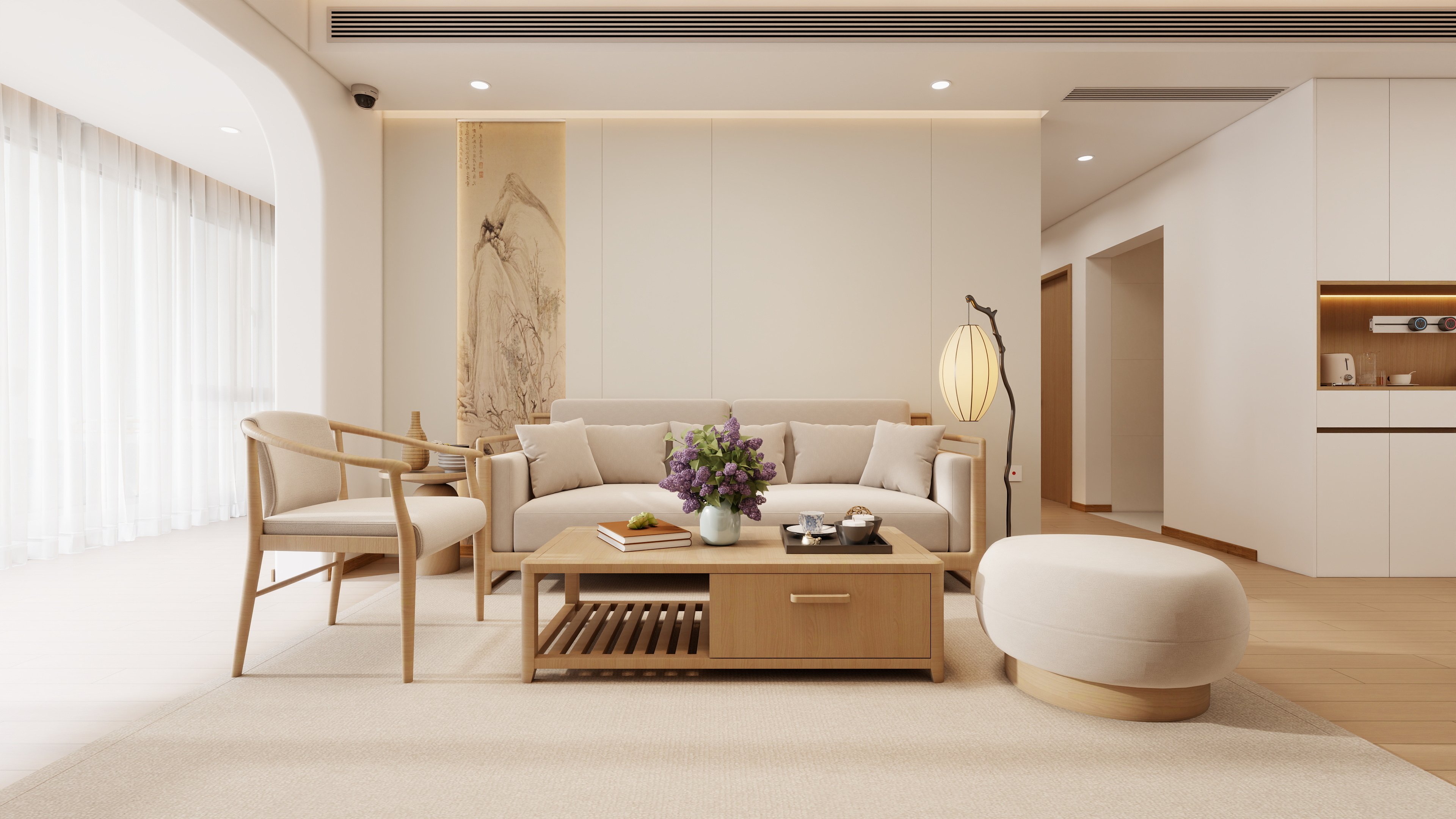 至简名设-文稳康-《大板一区》105平新中宋式|四居室装修效果图