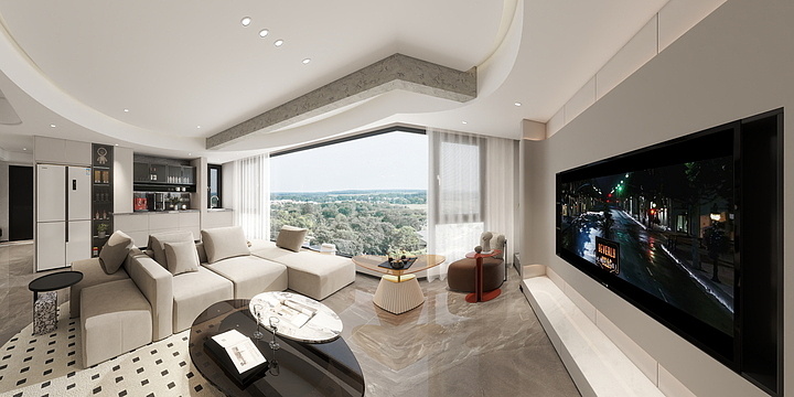 秋禾装饰DQ设计谢德鹏-旺江府2#2701效果图-装修设计方案