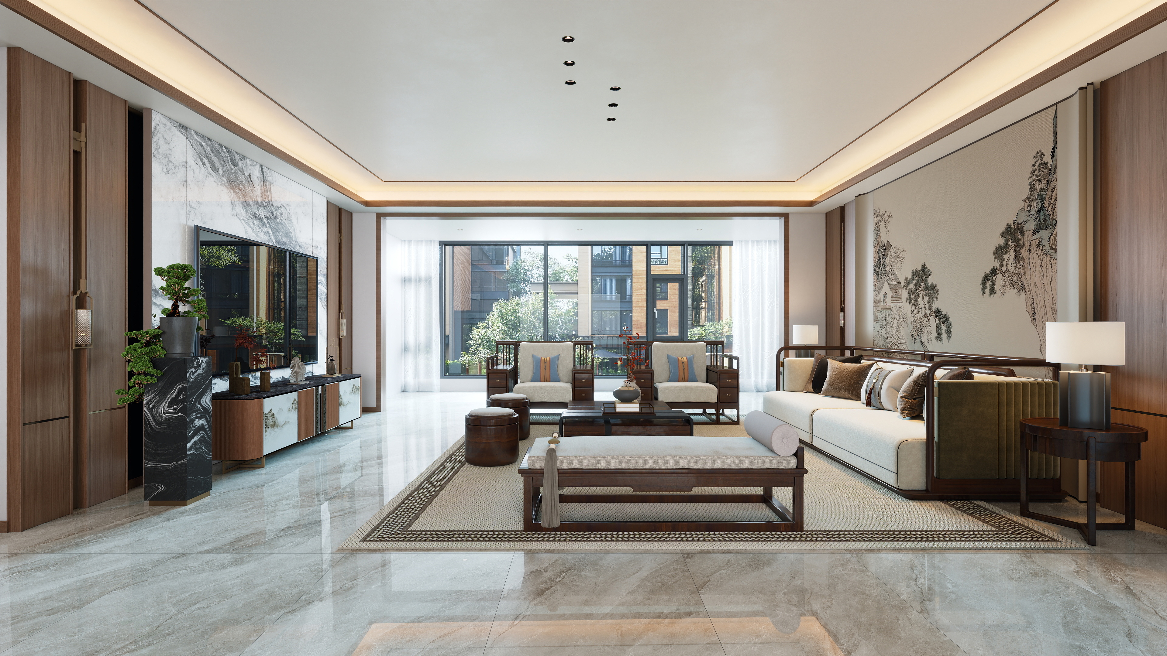 星空设计工作室Design-新中式302㎡6室-装修设计方案