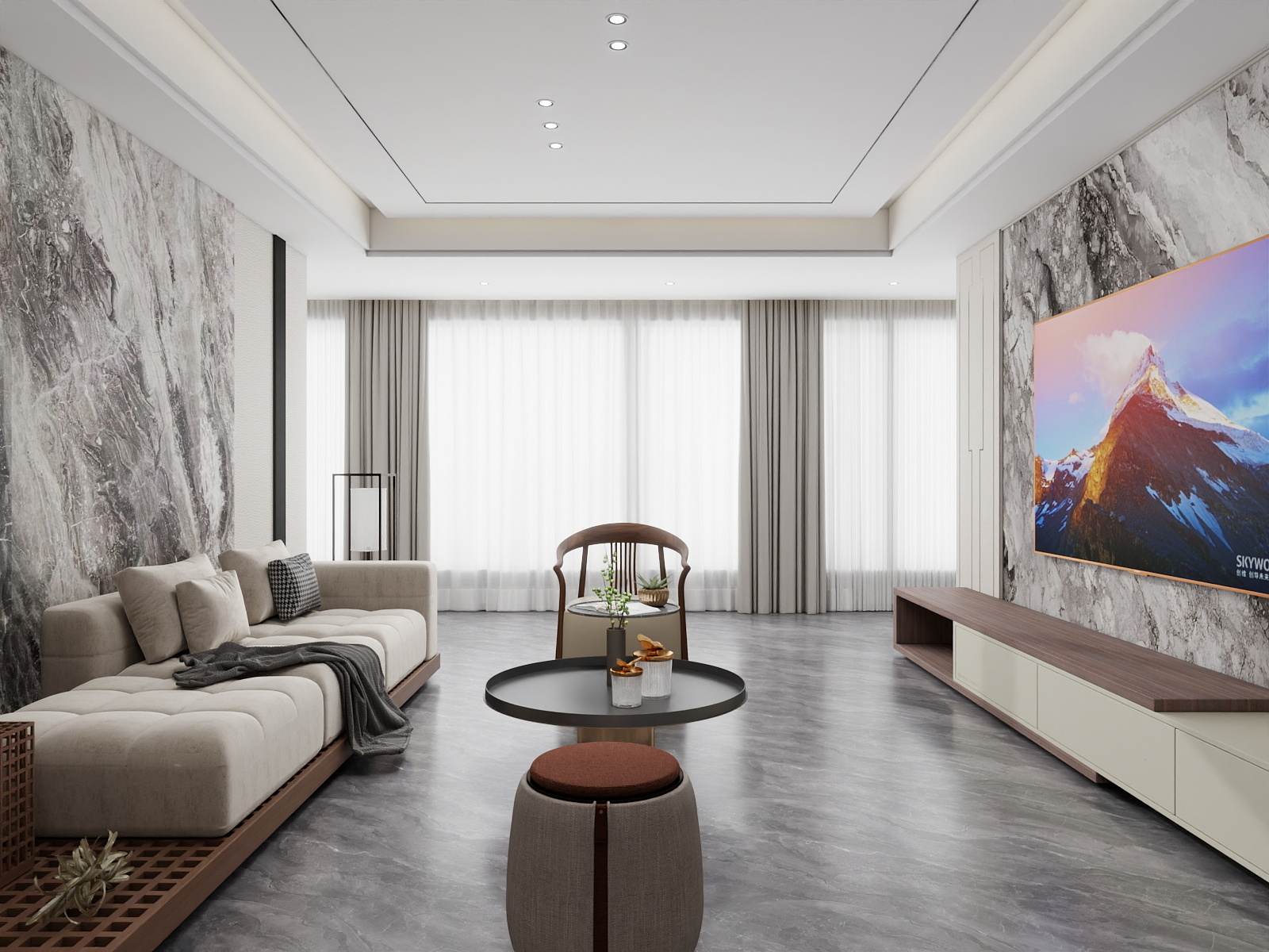 500一套_韩昊霖-新中式130平装修效果图